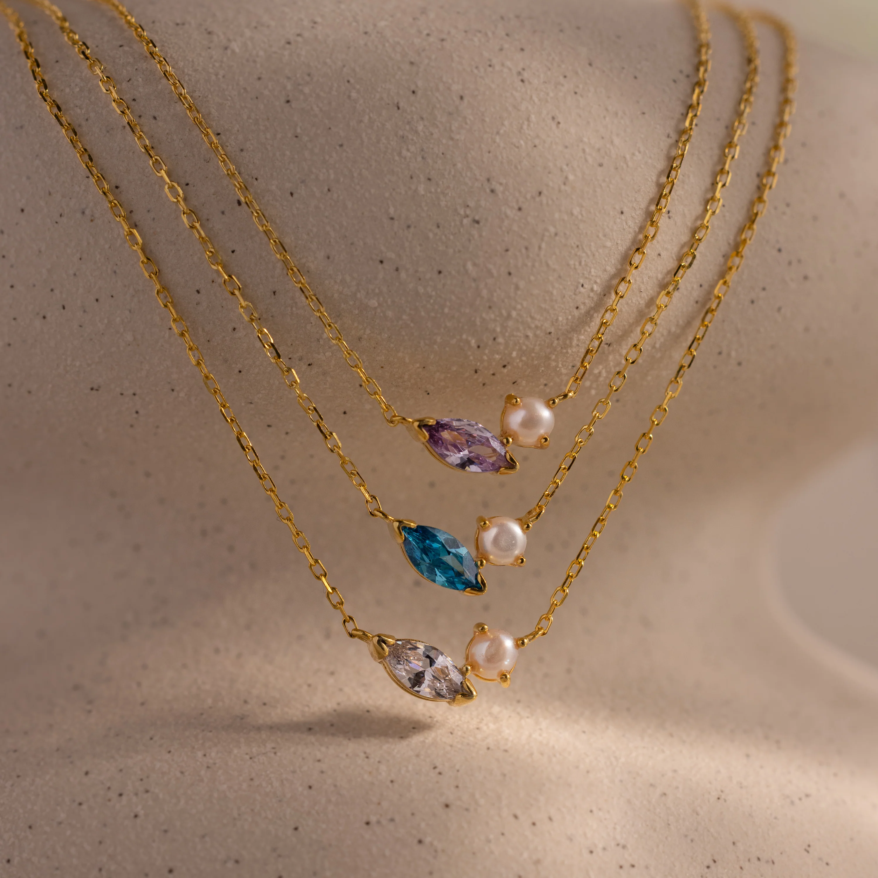 Marquise Amethyst & Pearl Necklace - Image 3
