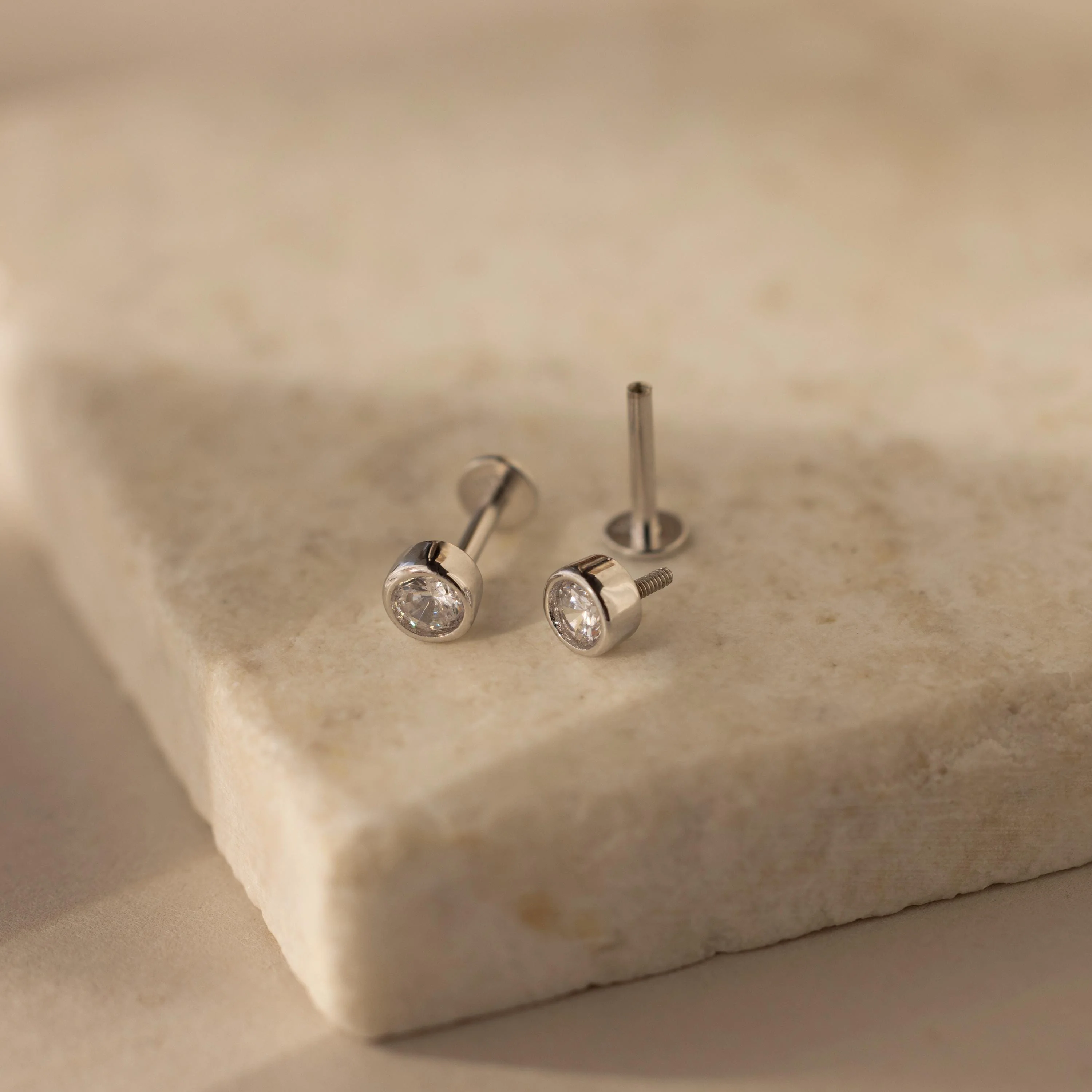 Medium Diamond Bezel Flatback Studs - Image 5