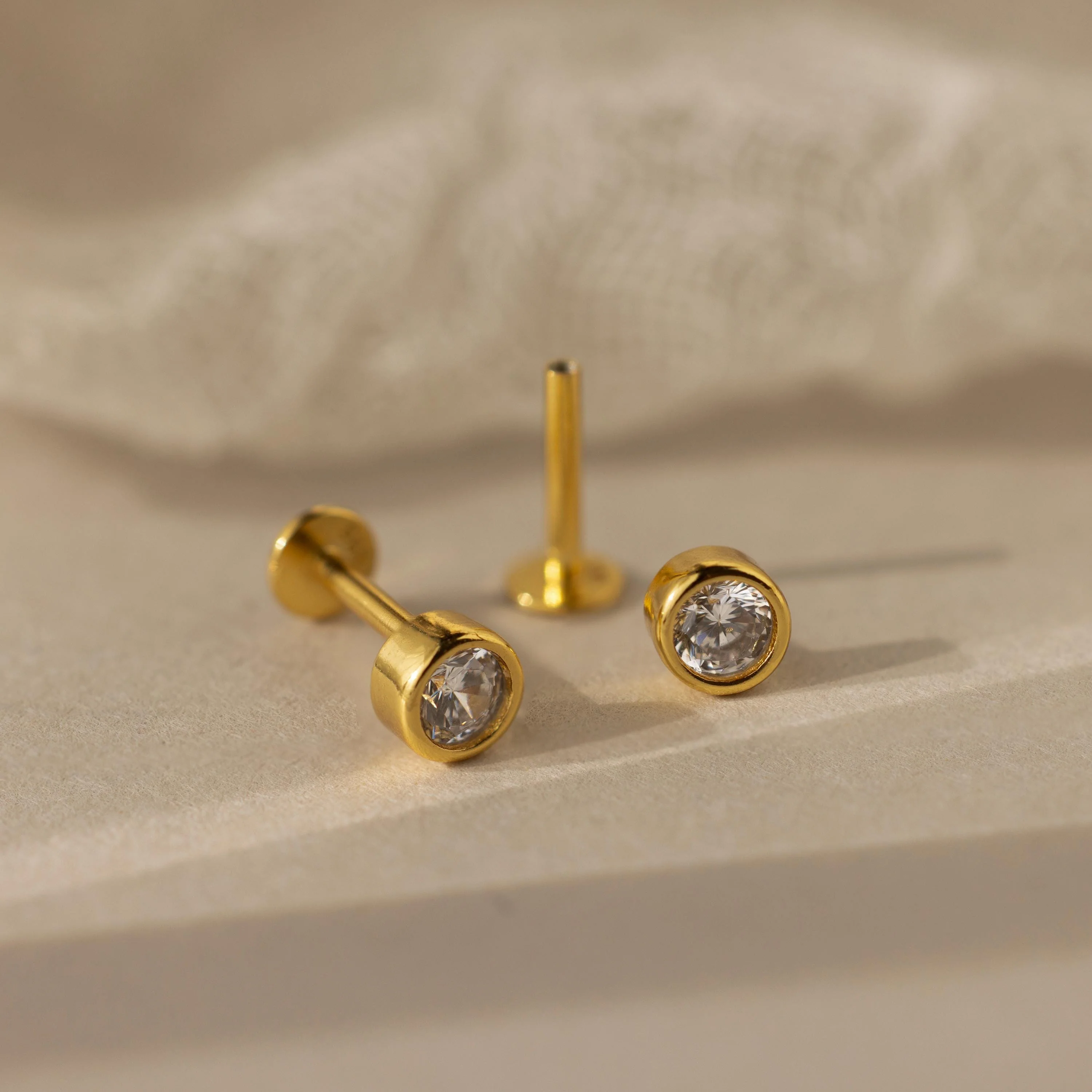 Medium Diamond Bezel Flatback Studs - Image 7