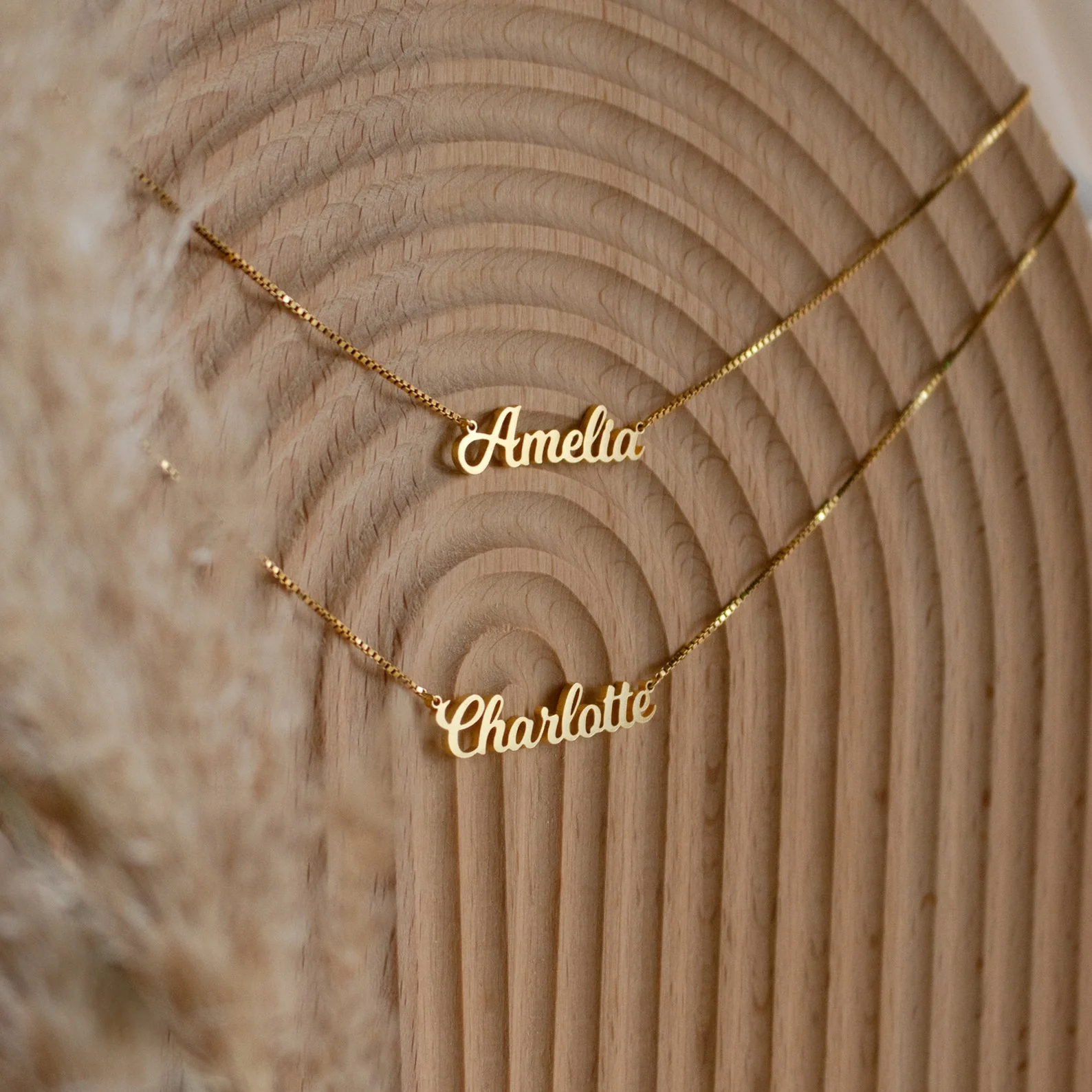 Mellow Double Name Necklace in Box Chain - Image 4