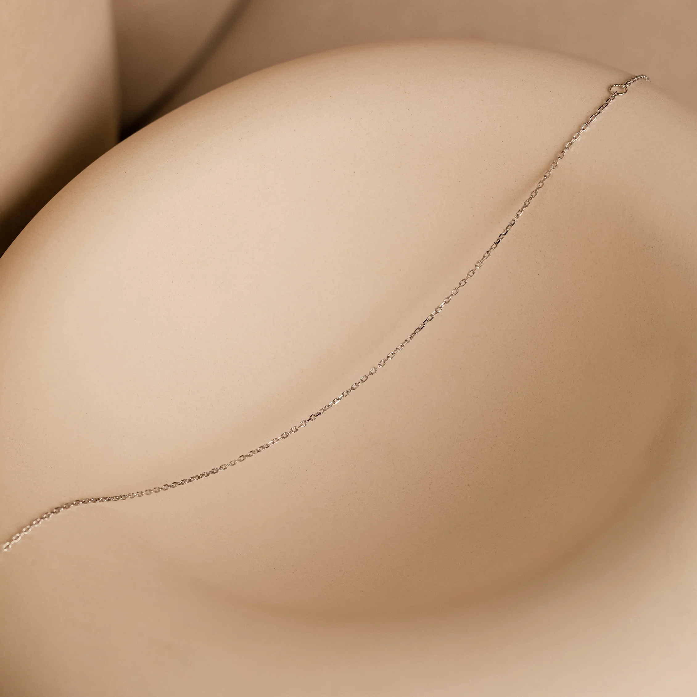 Micro Rolo Chain Anklet in Silver - Image 4