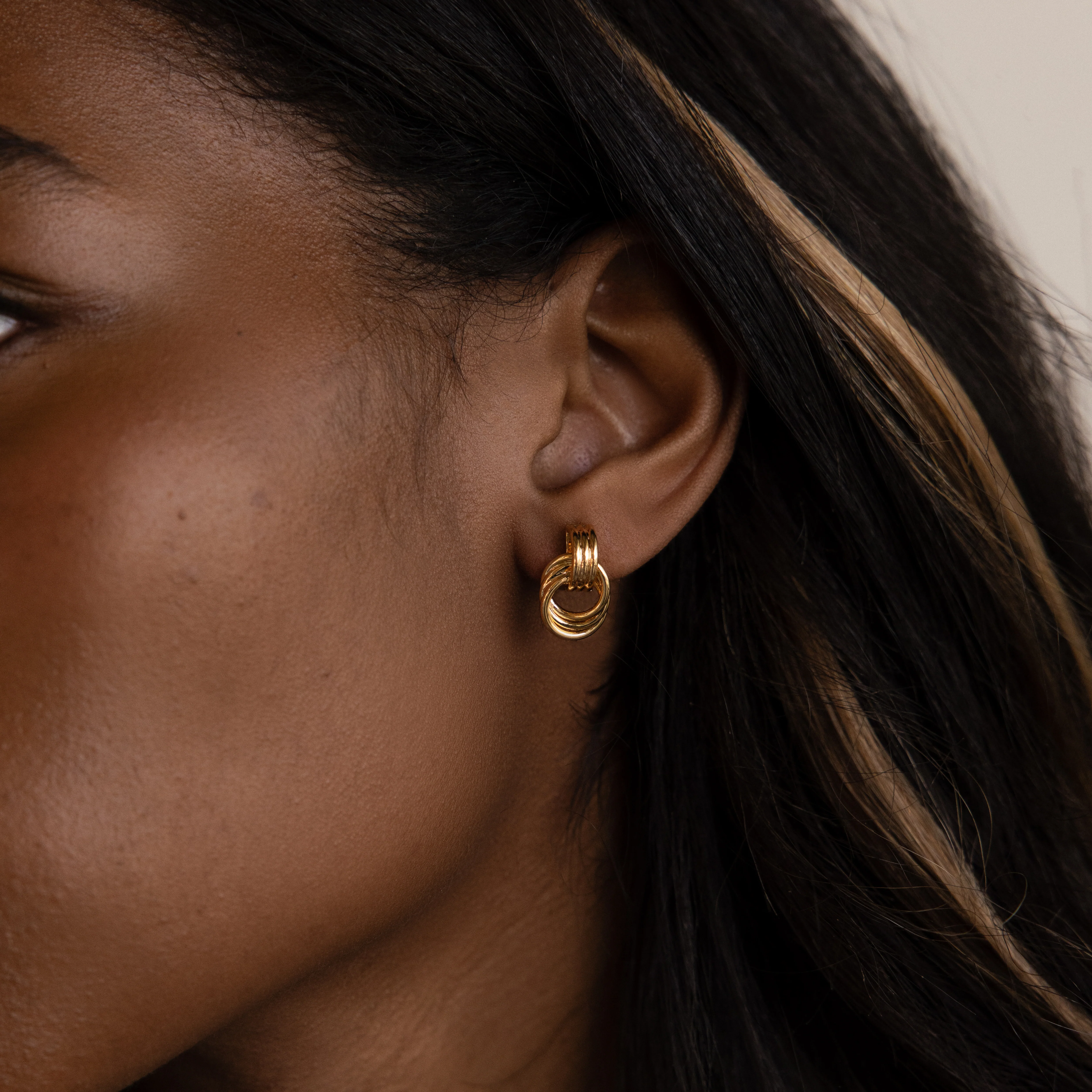 Micro Triple Knot Earrings - Image 3