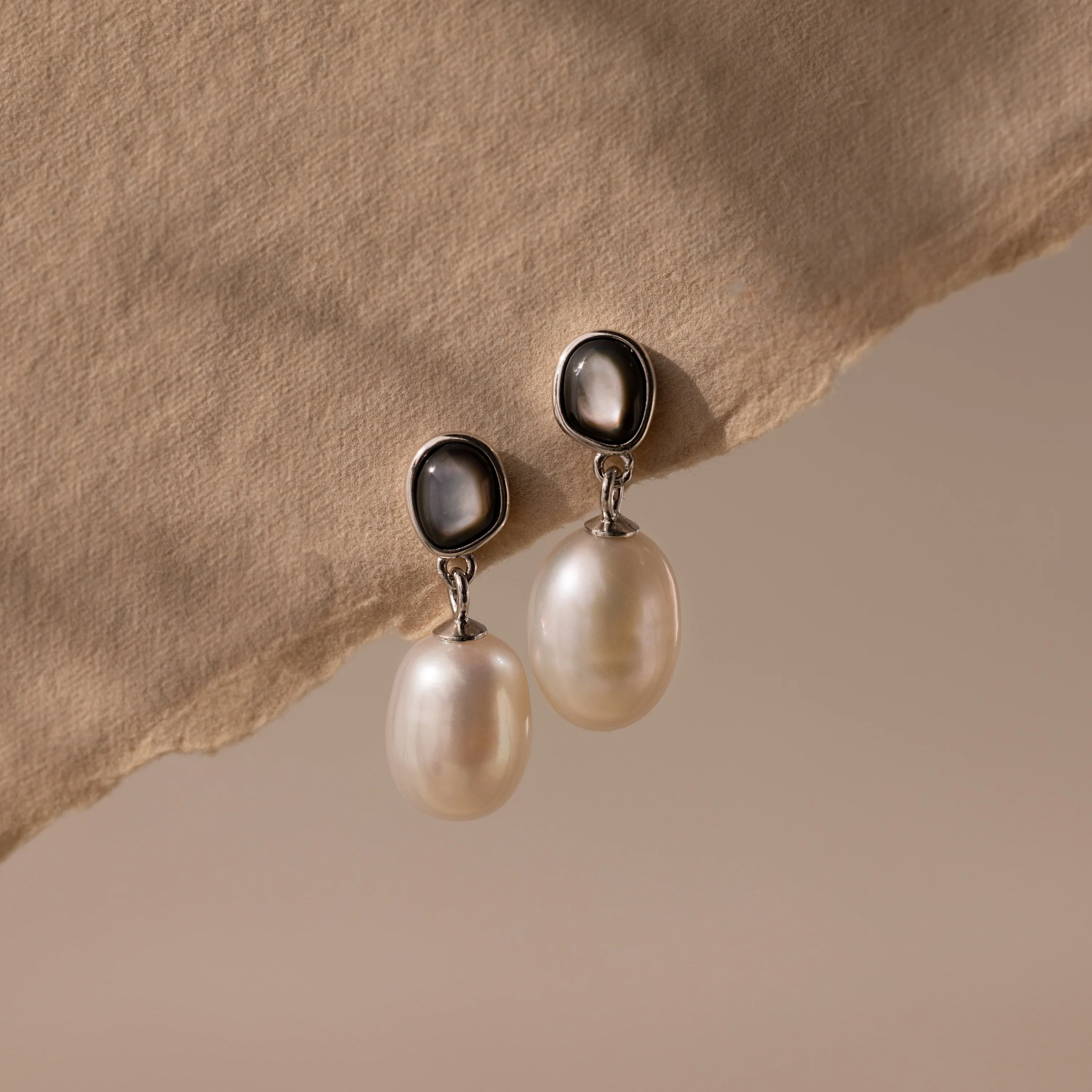 Midnight Pearl Drop Earrings - Image 2