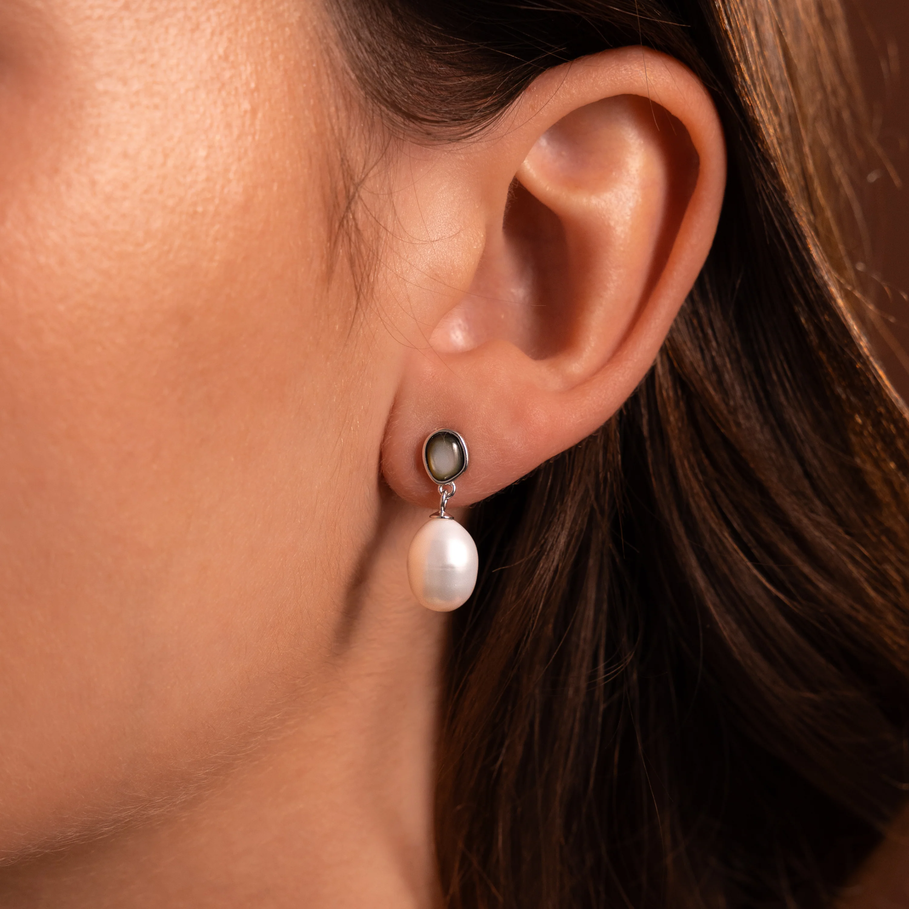 Midnight Pearl Drop Earrings - Image 7