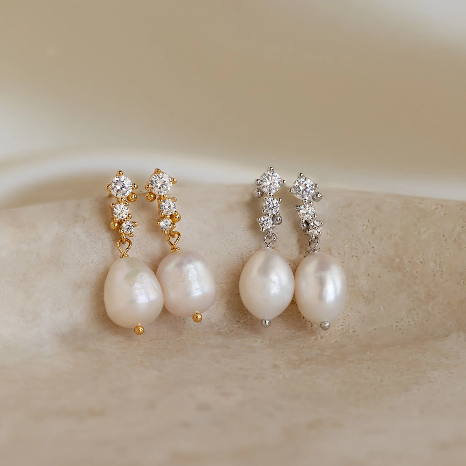 Millie Drop Earrings in Silver - Image 3