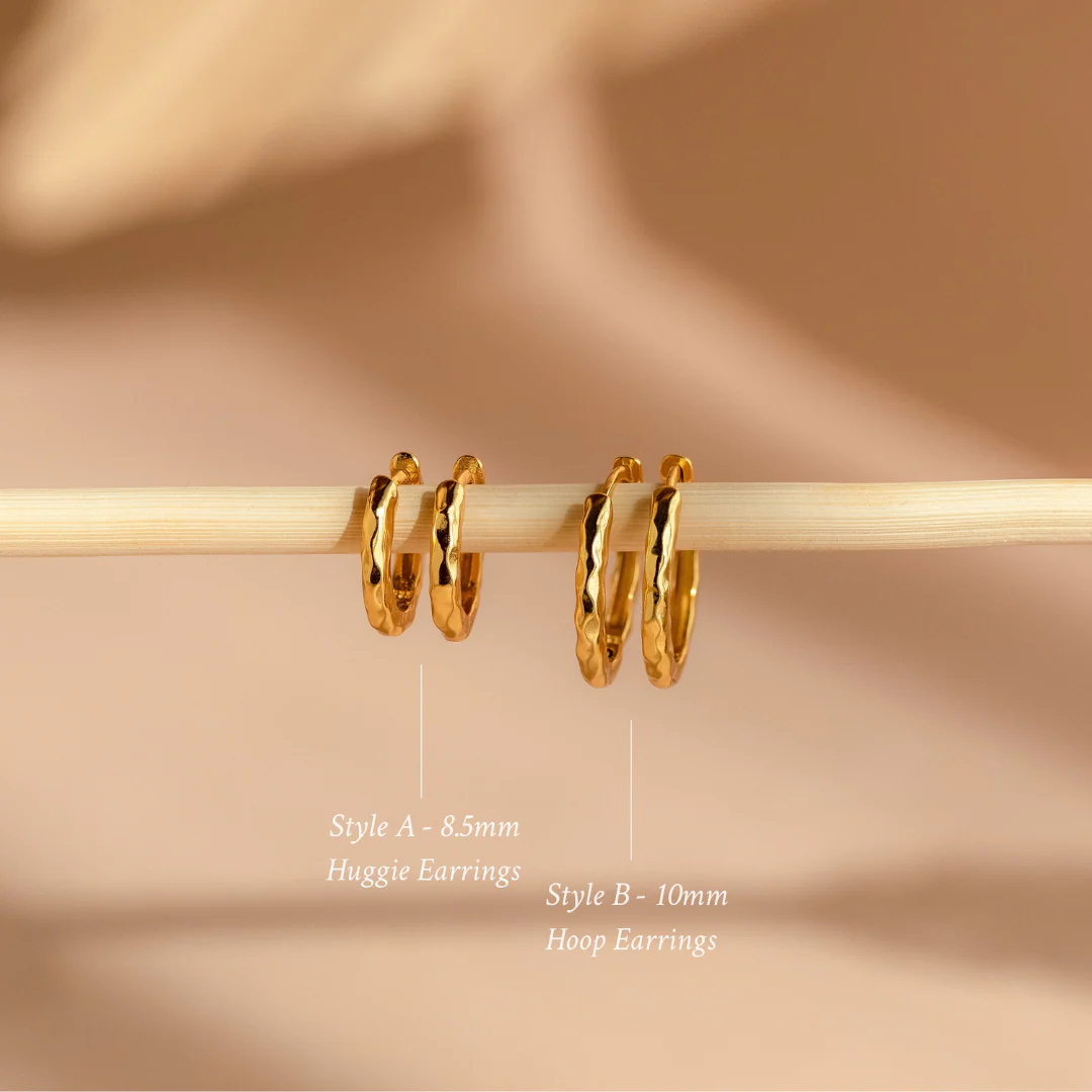 Mini Hammered Hoops Set - Image 3
