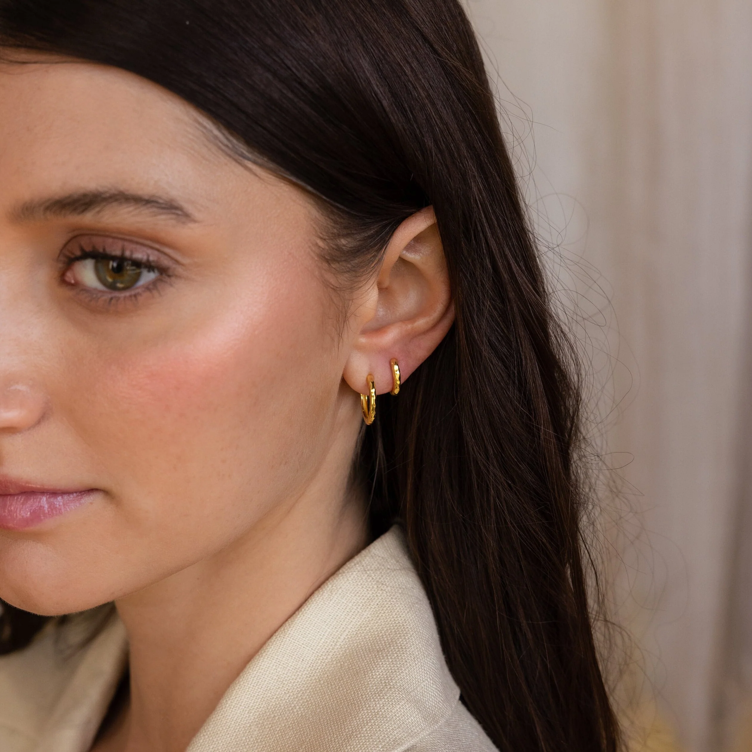 Mini Hammered Hoops Set - Image 6