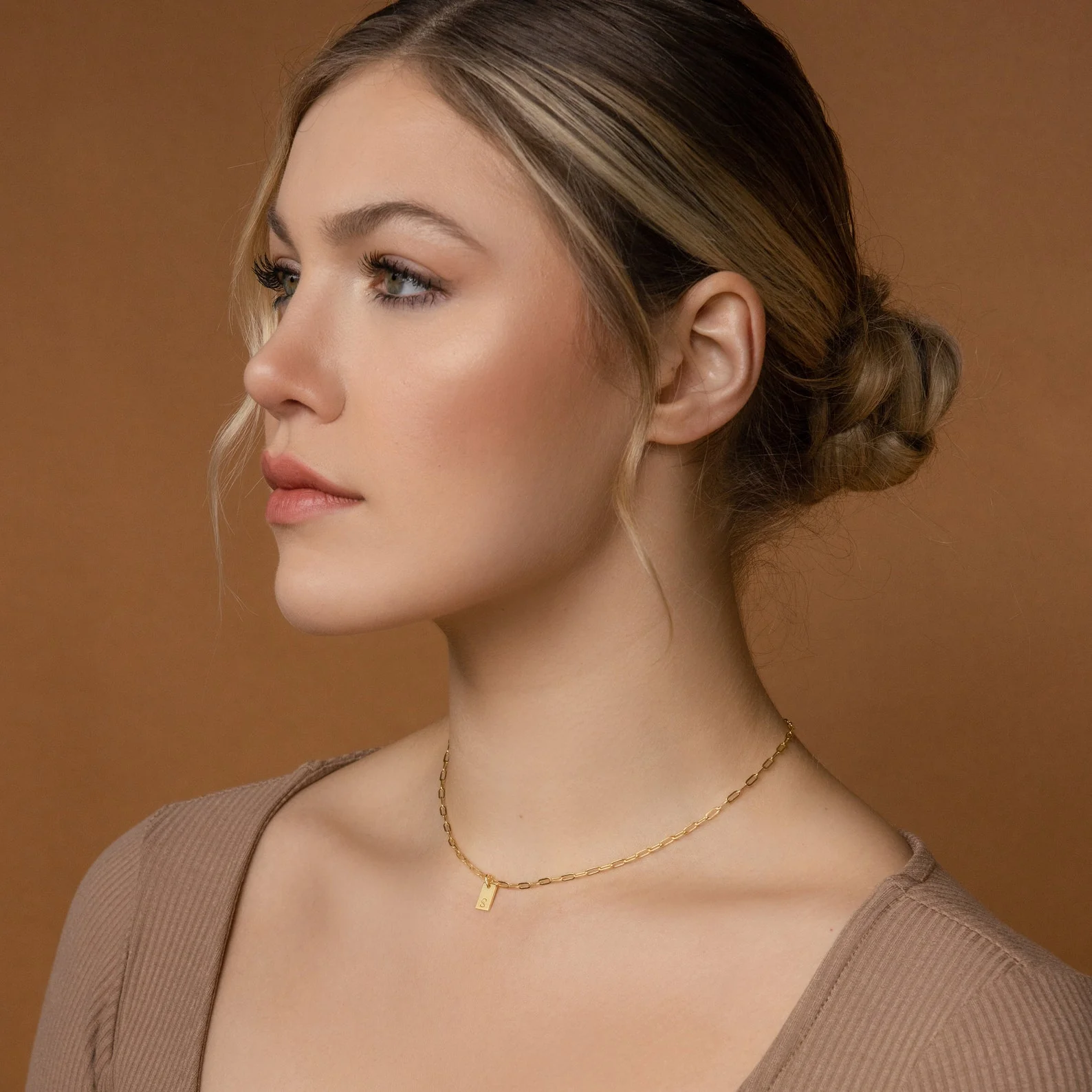 Mini Initial Paperclip Necklace - Image 7