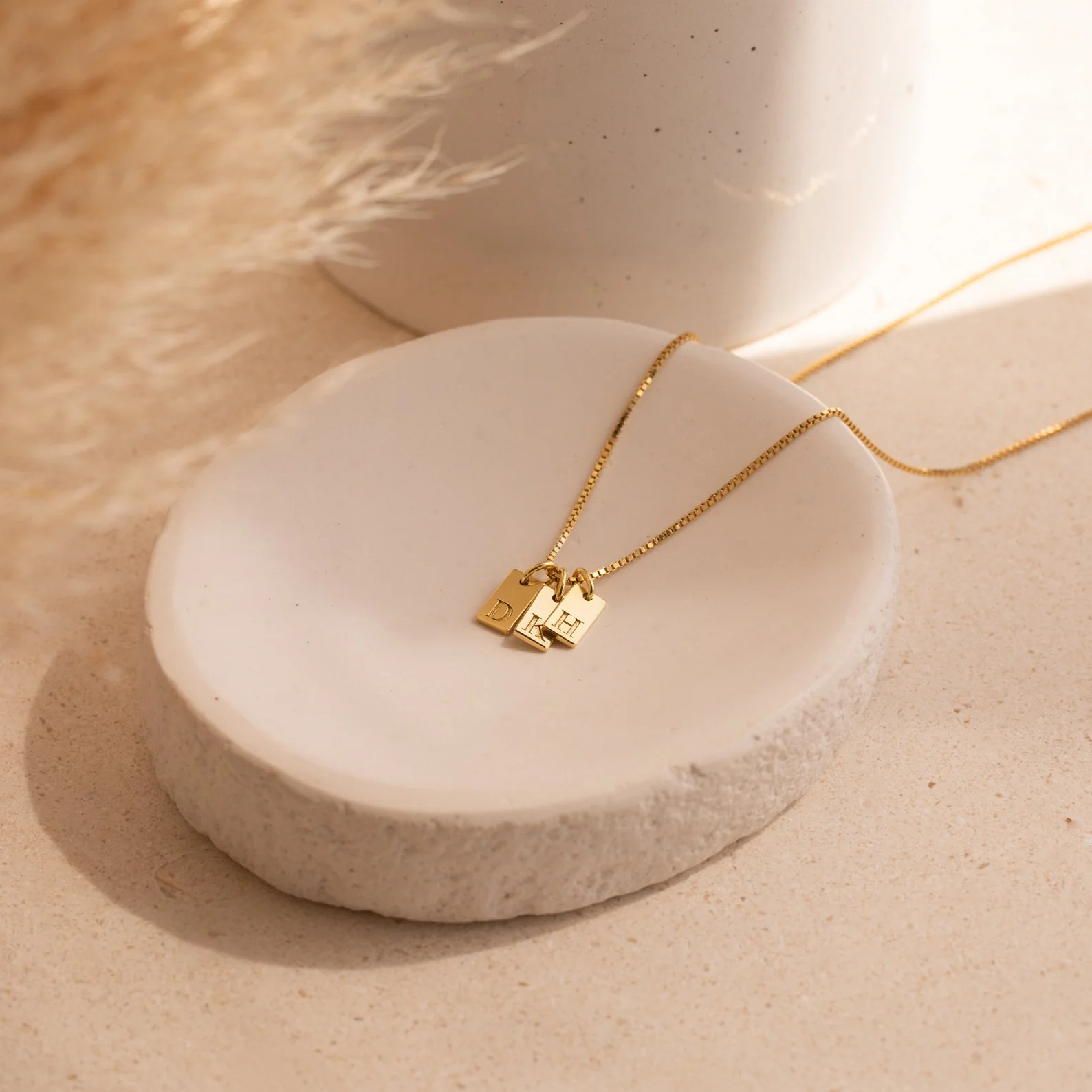 Mini Initial Tag Necklace - Image 2