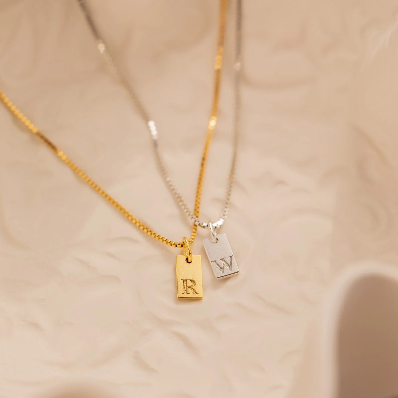 Mini Initial Tag Necklace - Image 4