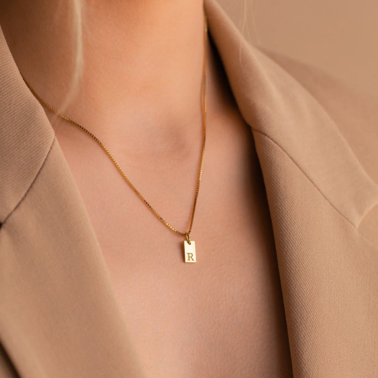 Mini Initial Tag Necklace - Image 5