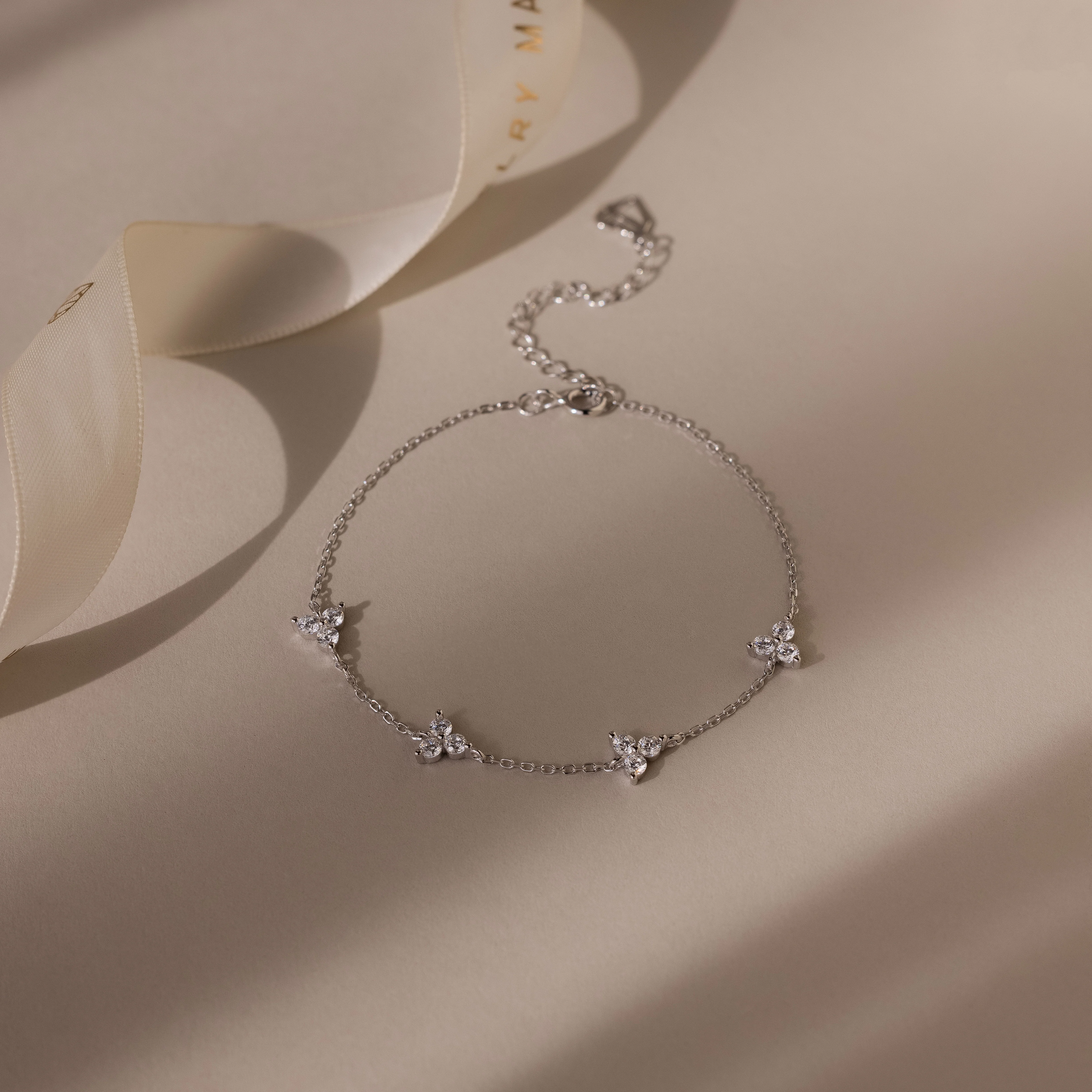 Mini Lily Diamond Bracelet in Silver - Image 3
