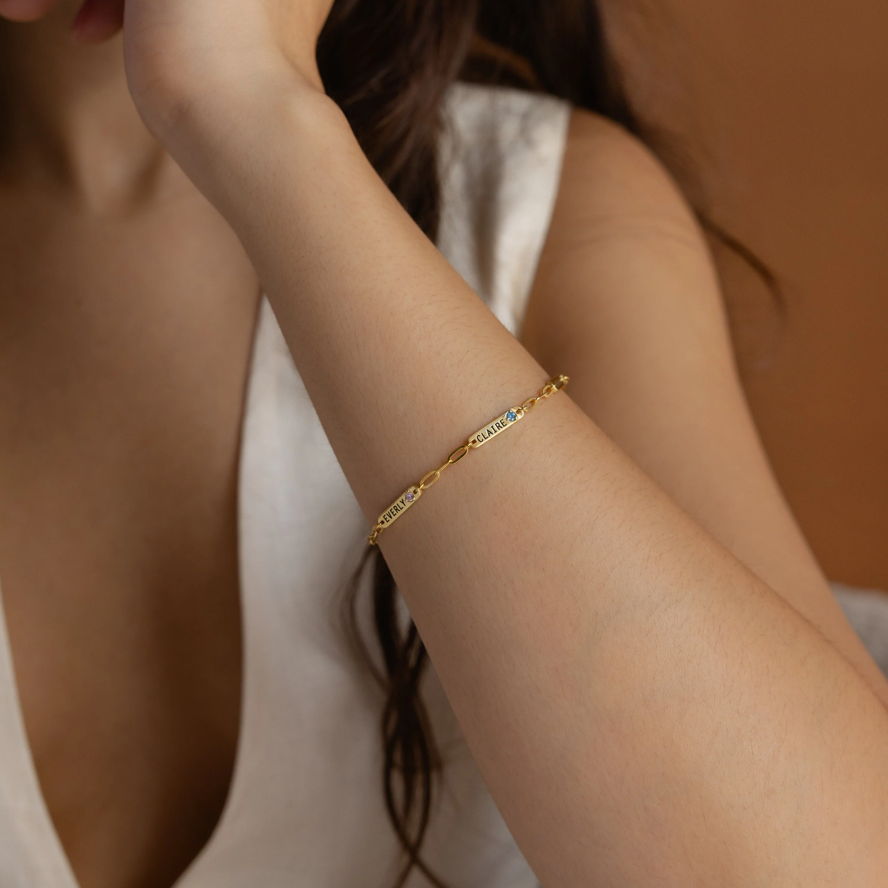 Mini Name Birthstone Bracelet - Image 2