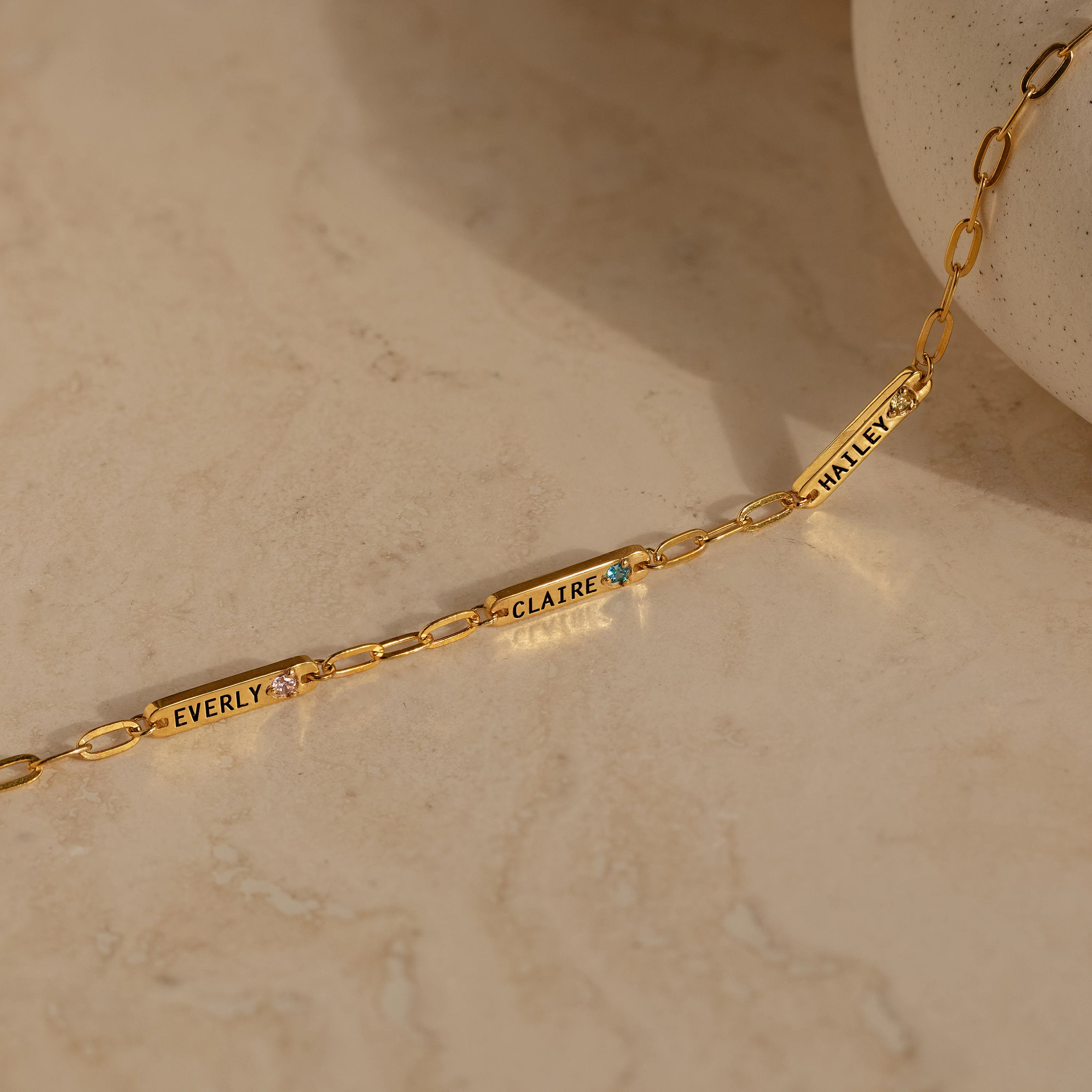 Mini Name Birthstone Bracelet - Image 7