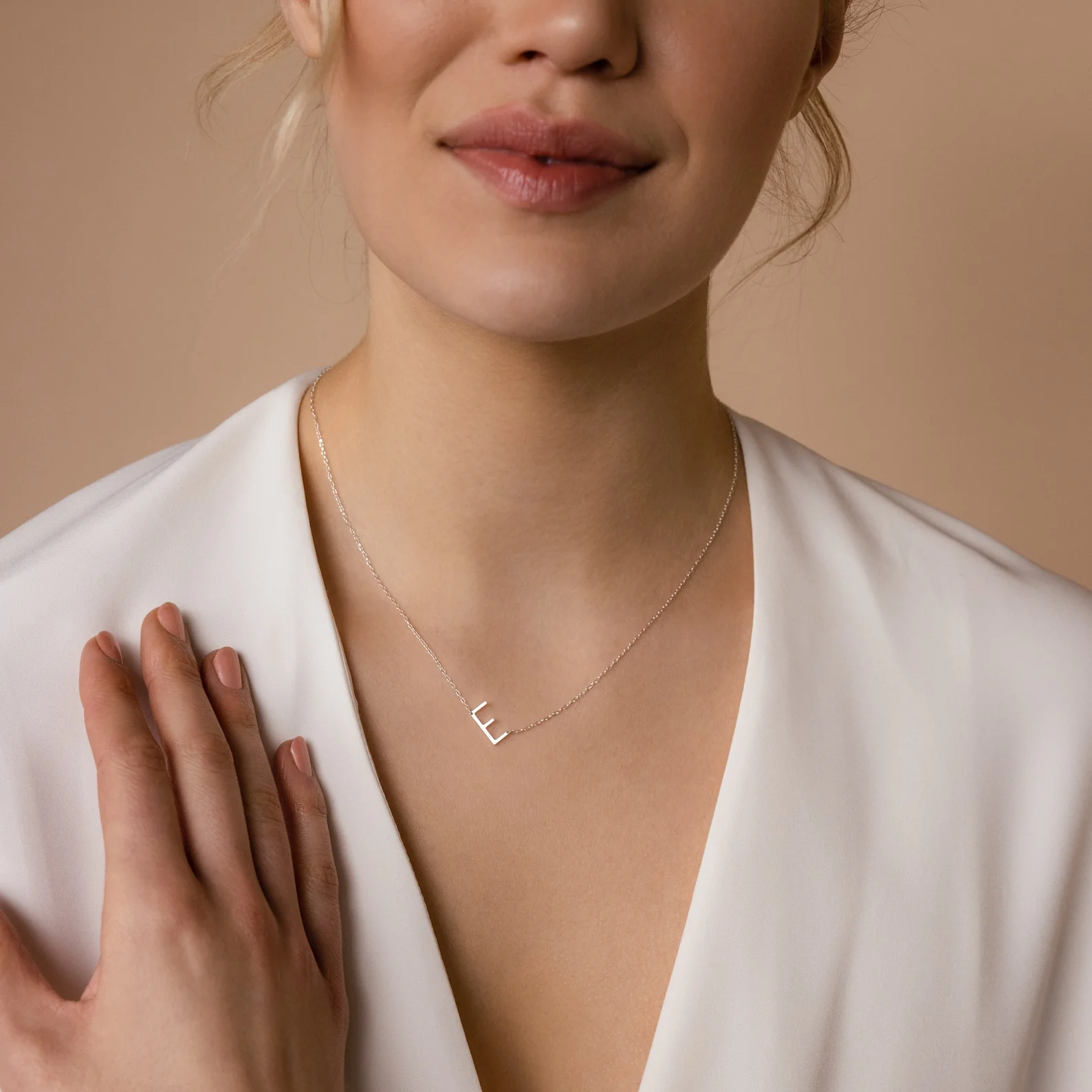 Mini Sideways Initial Necklace - Image 8