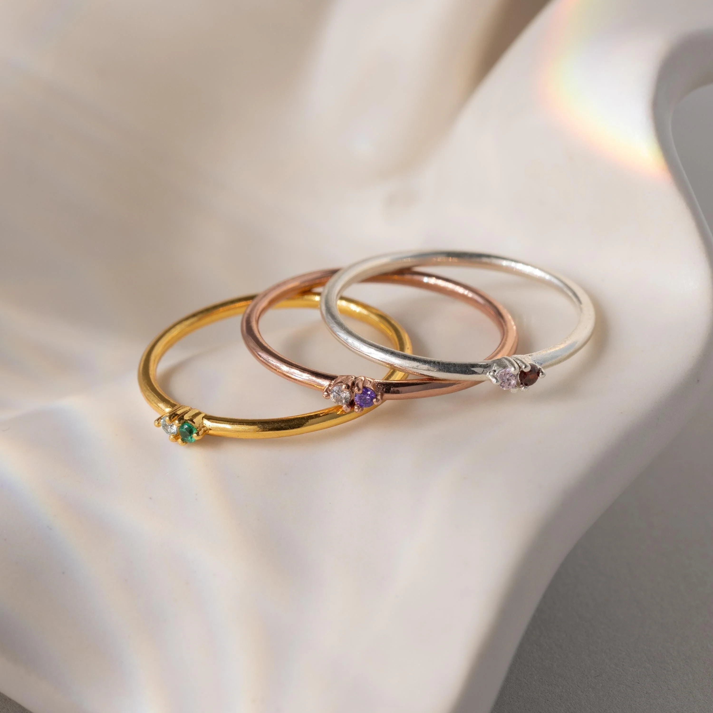 Mini Toi et Moi Birthstone Ring - Image 2