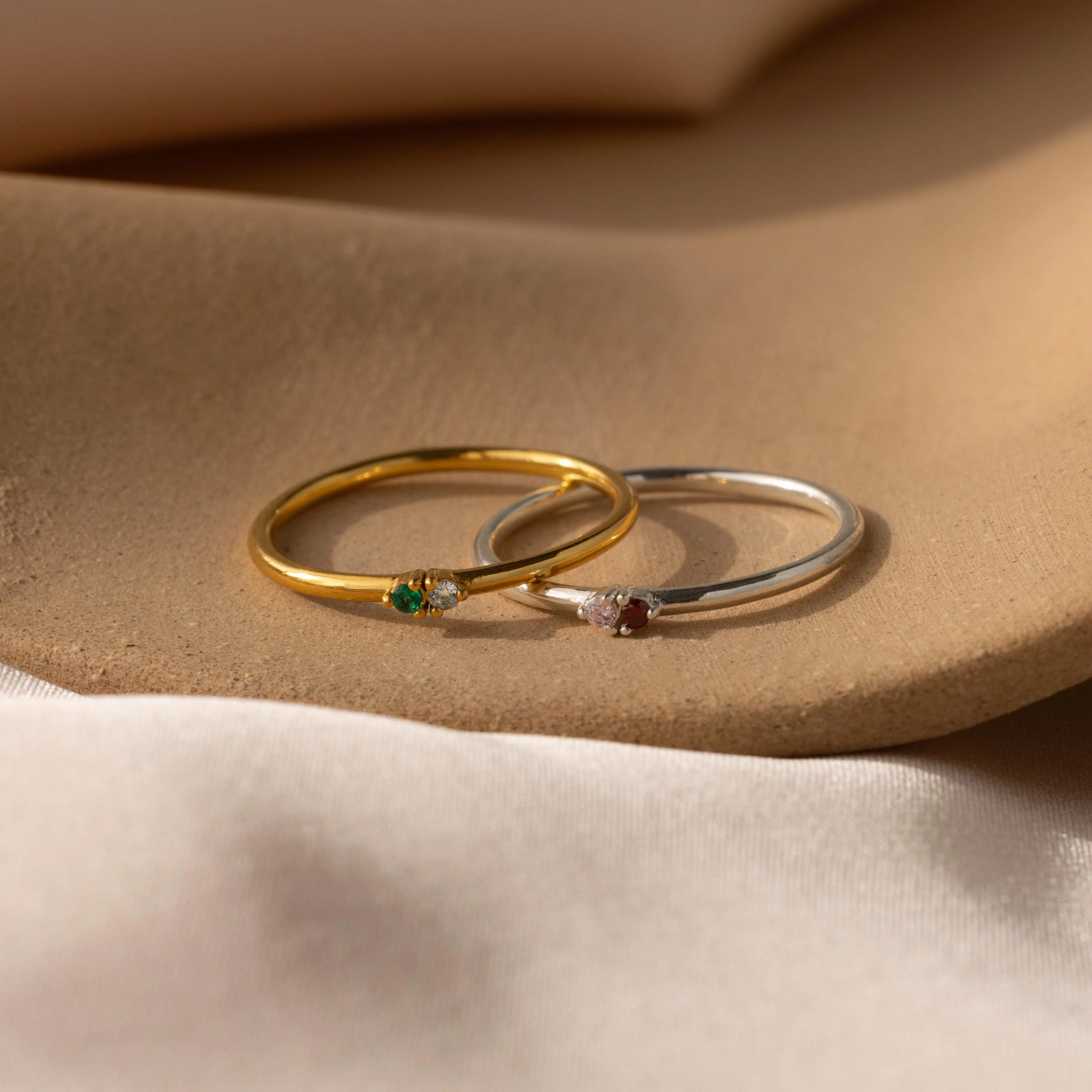 Mini Toi et Moi Birthstone Ring - Image 5