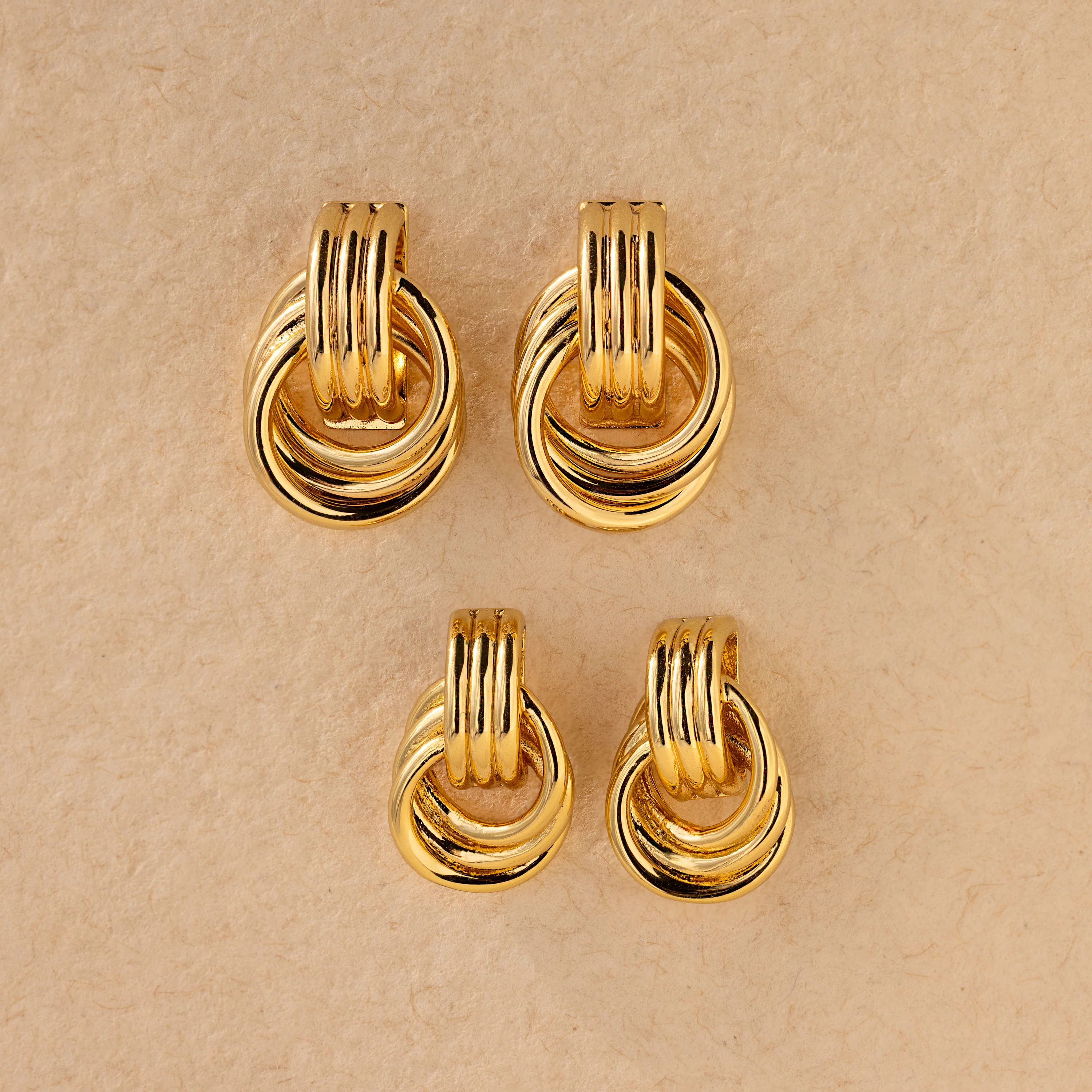 Mini Triple Knot Earrings in 18K Gold - Image 4