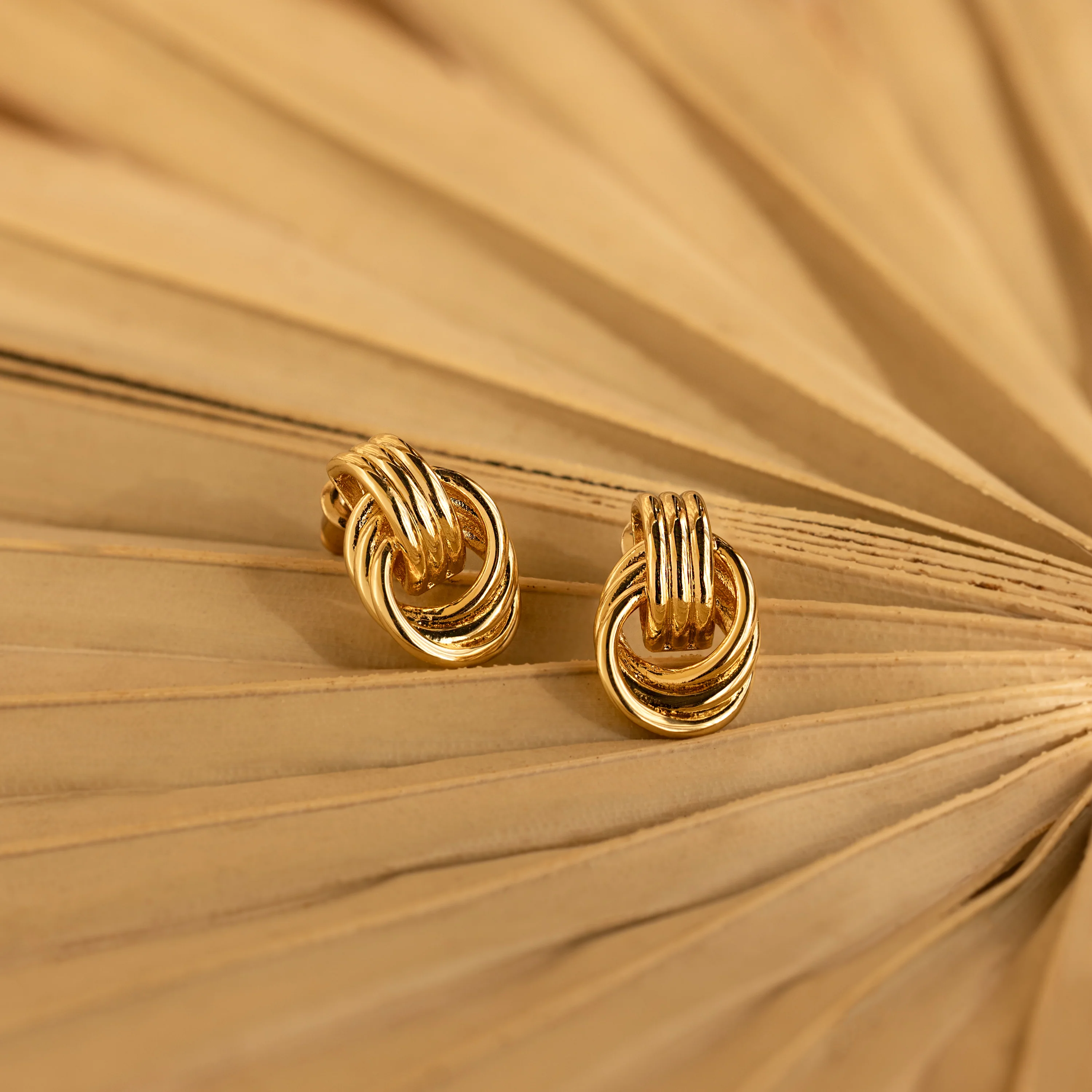 Mini Triple Knot Earrings in 18K Gold - Image 6