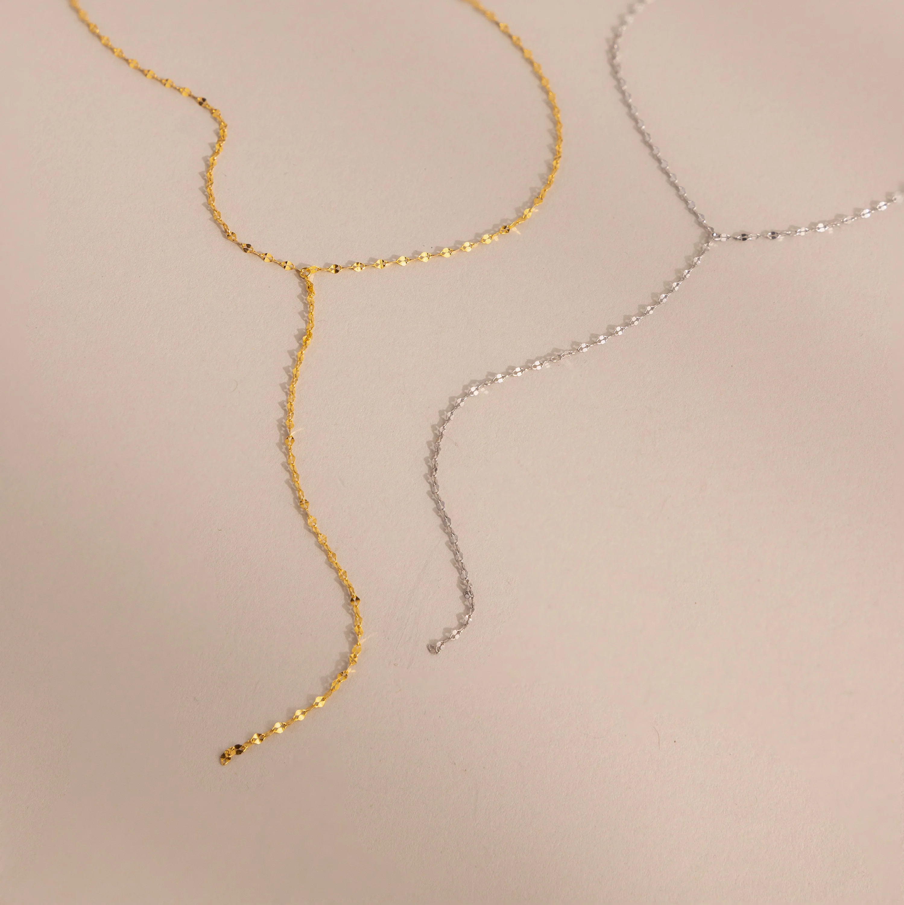 Mirror Chain Lariat Necklace - Image 8