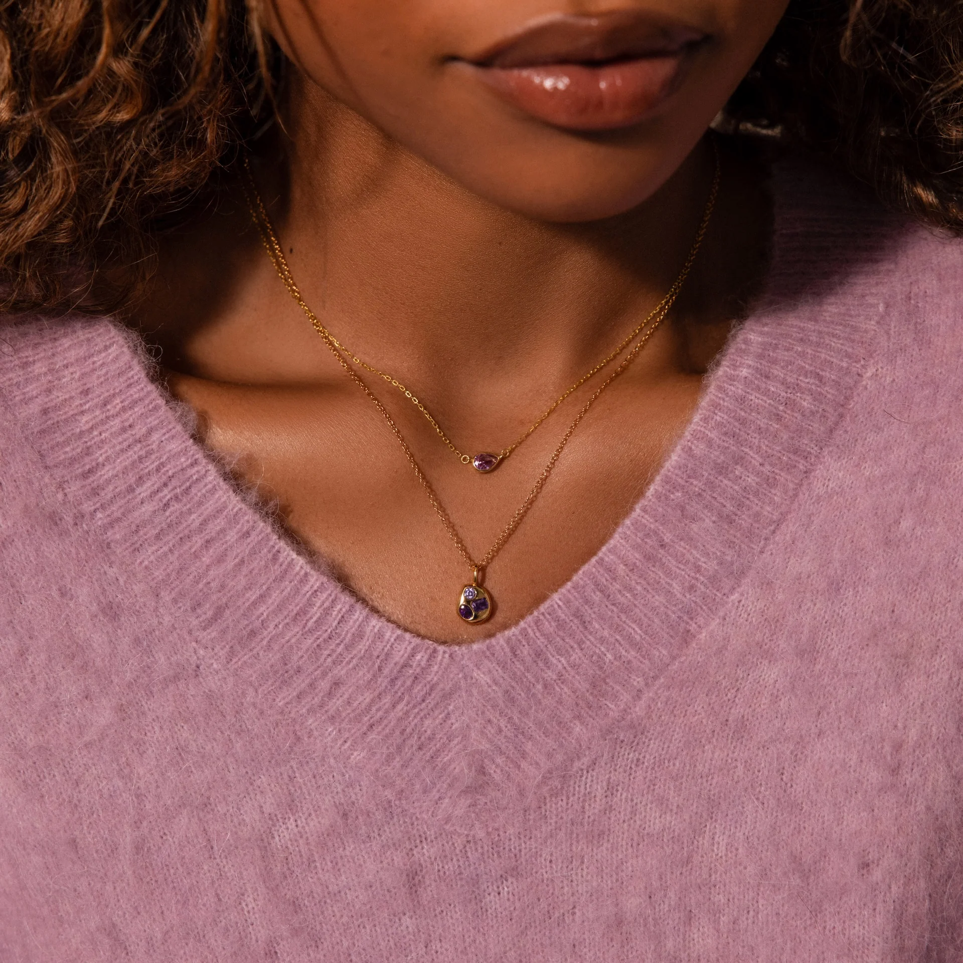 Mixed Aquamarine Capsule Necklace - Image 4