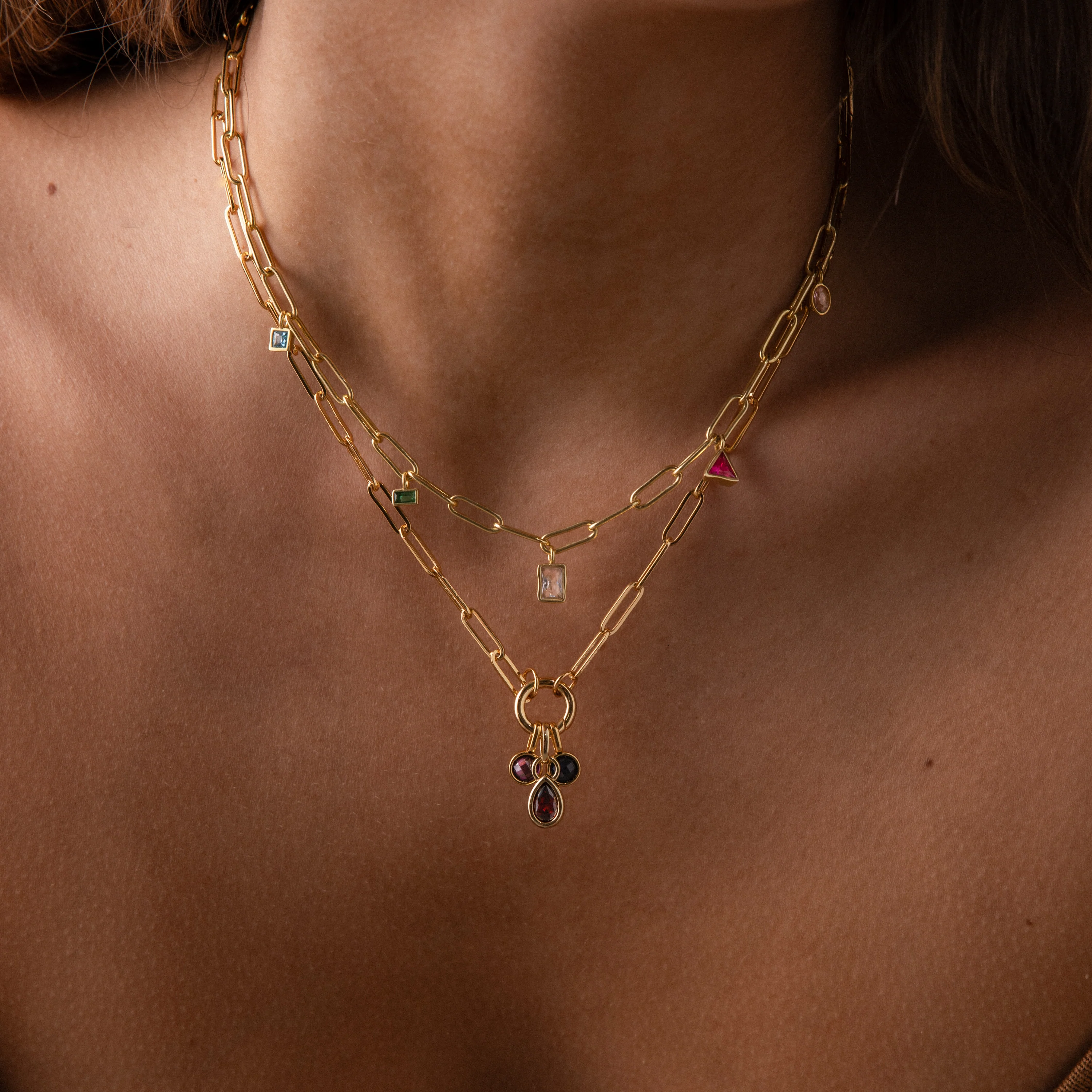 Mixed Birthstone Charm Necklace - Image 7