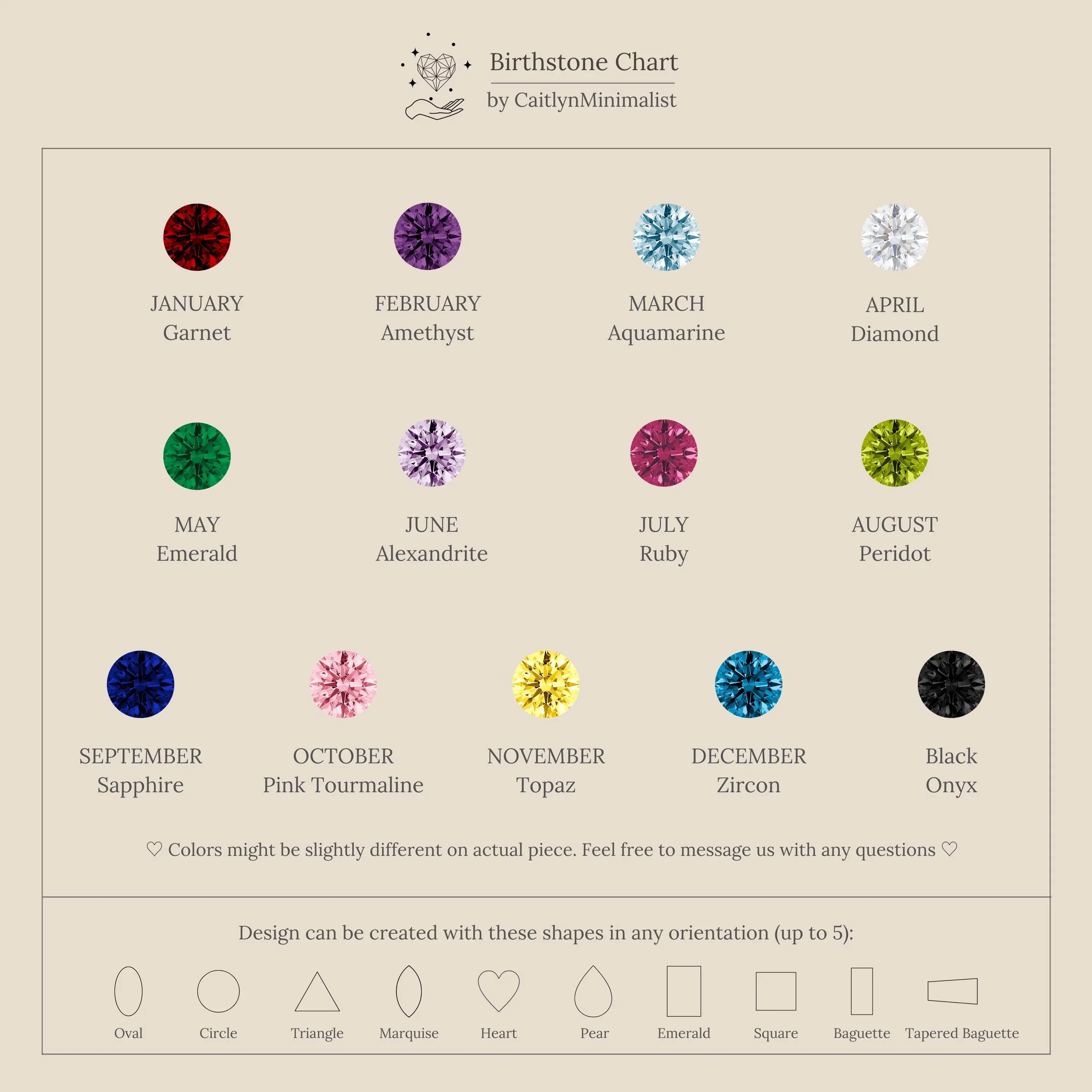 Mixed Birthstone Charm Necklace - Image 9