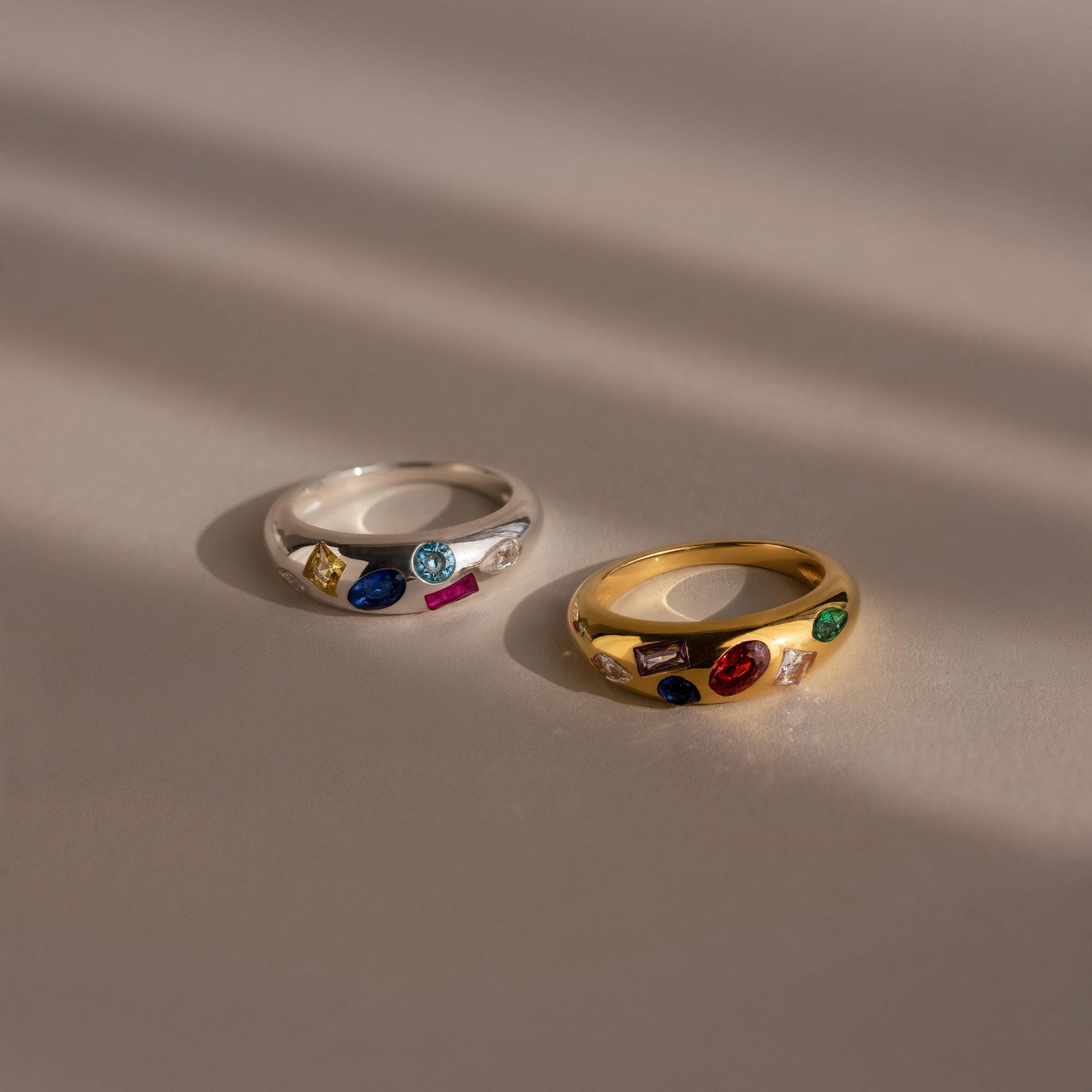 Mixed Birthstone Dome Ring - Image 5