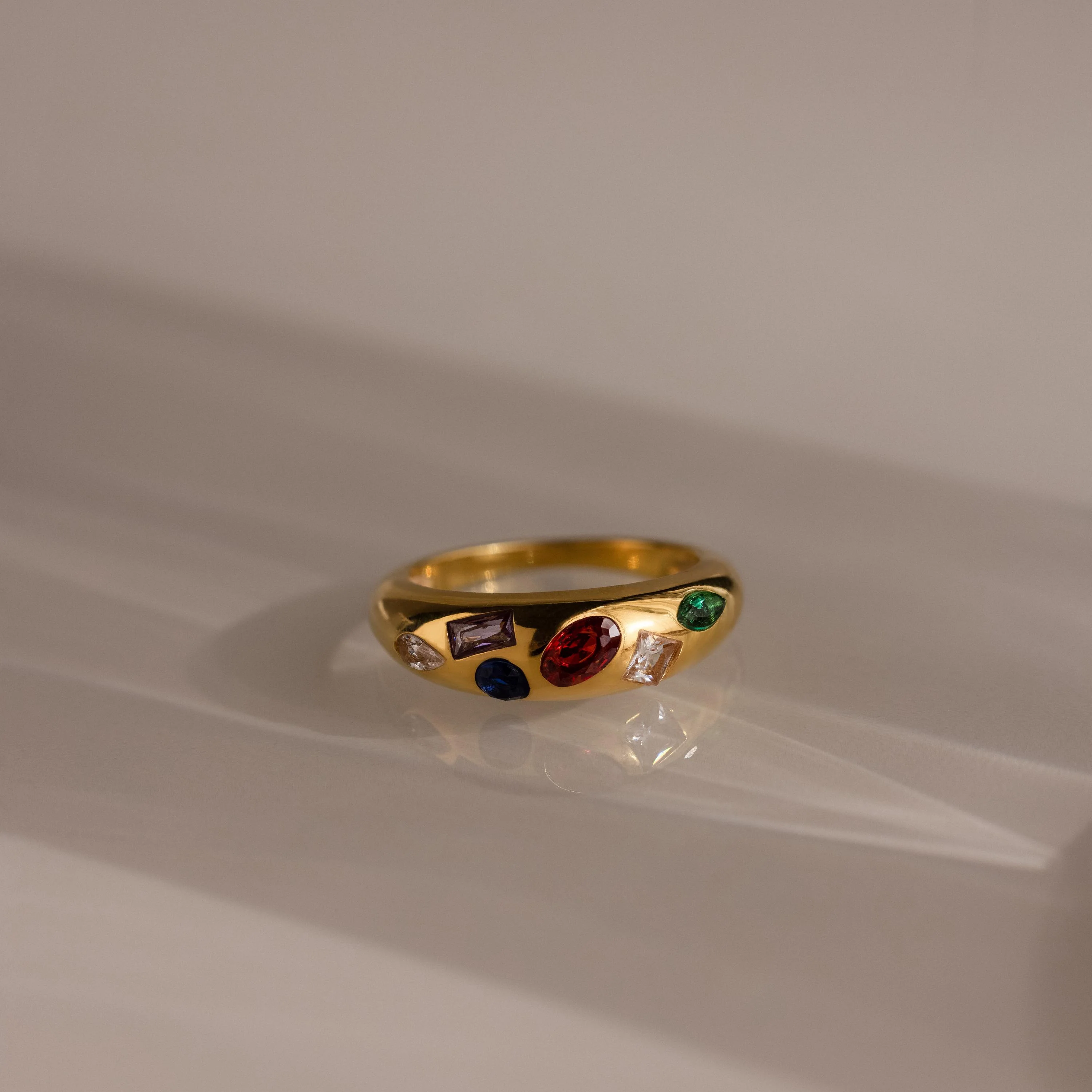 Mixed Birthstone Dome Ring - Image 7