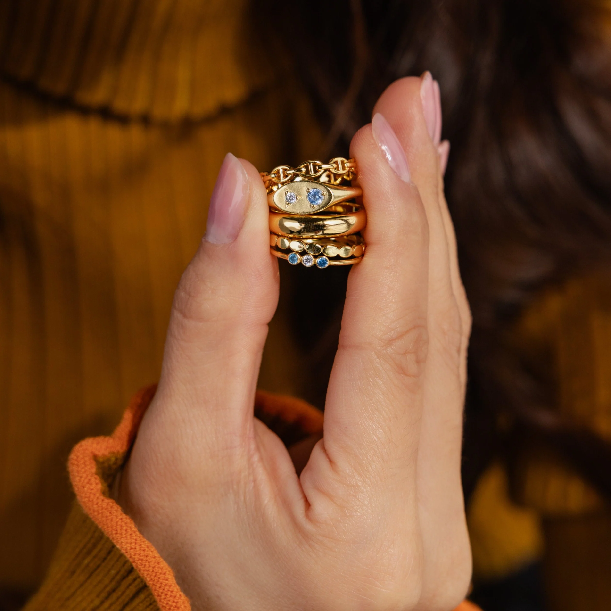 Mixed Birthstone Signet Ring - Image 3