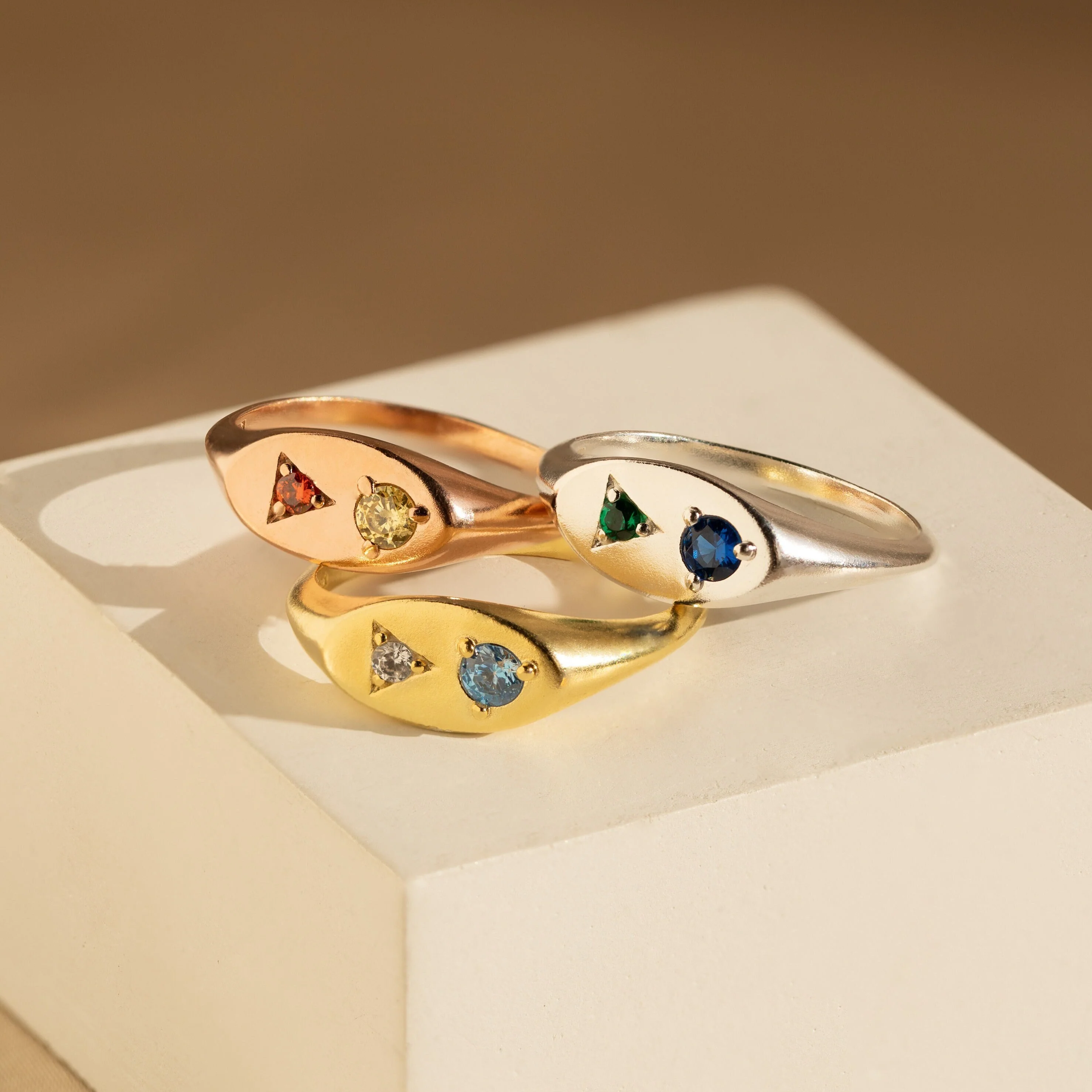 Mixed Birthstone Signet Ring - Image 6
