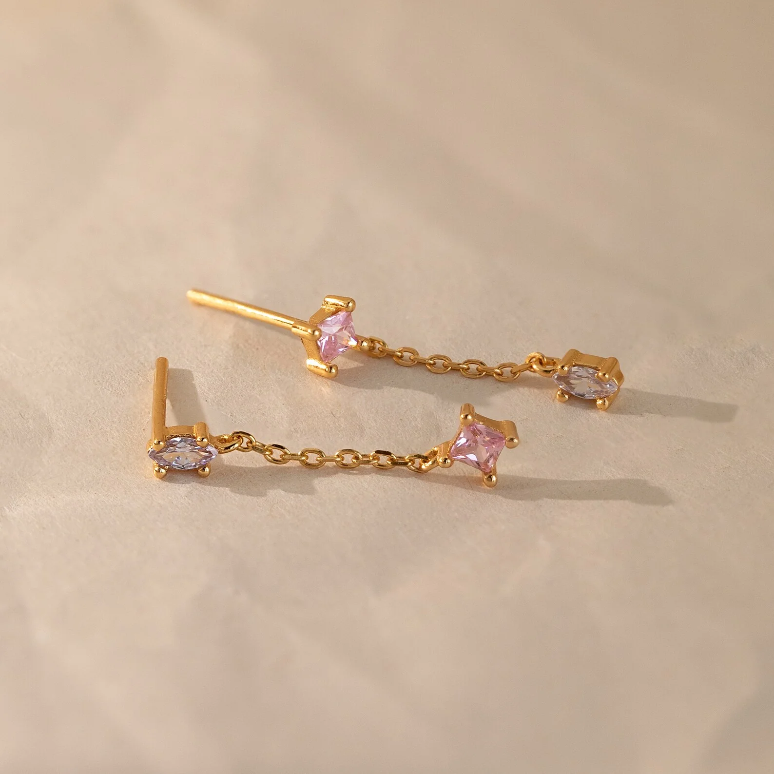 Mixed Crystal Drop Earrings - Image 2