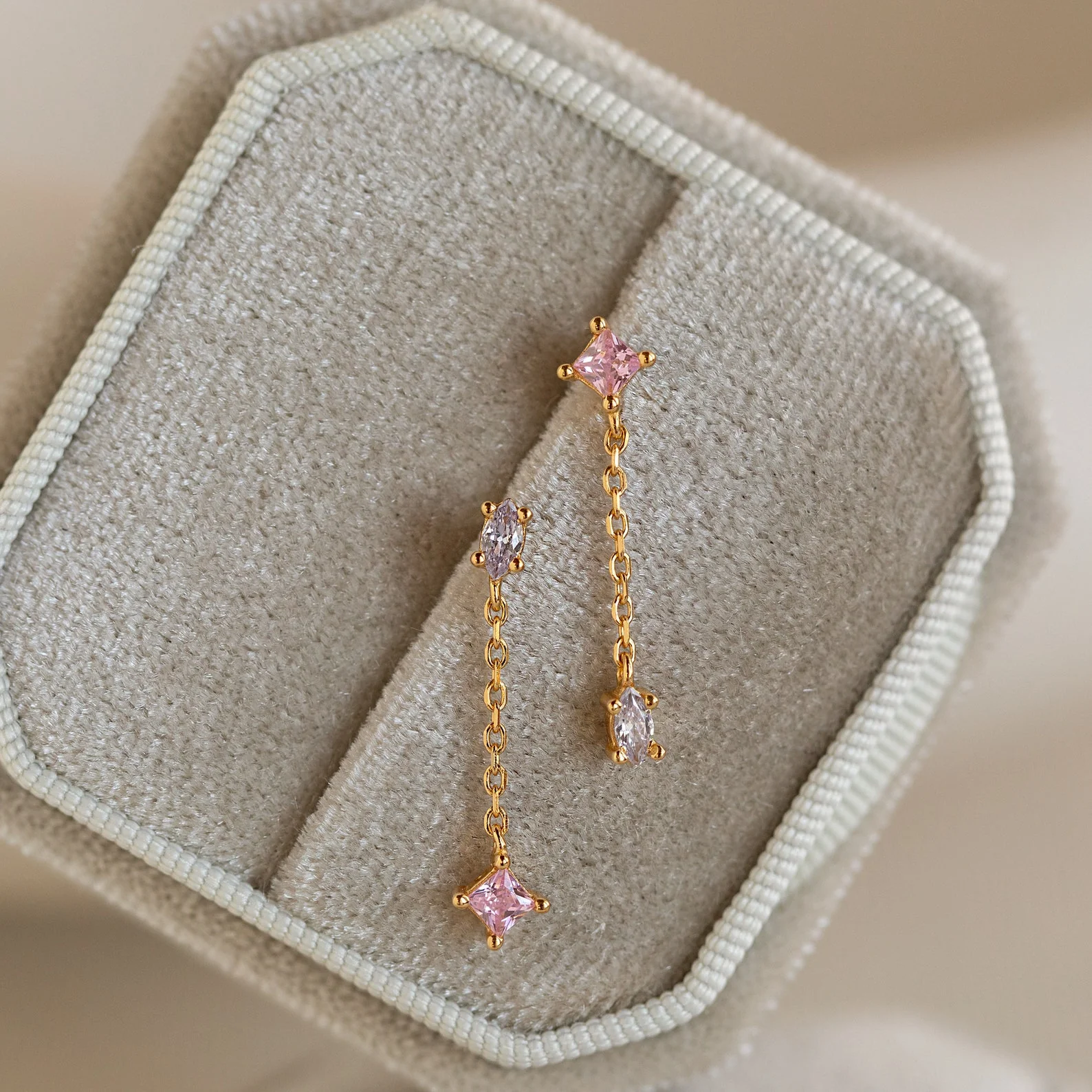 Mixed Crystal Drop Earrings - Image 5