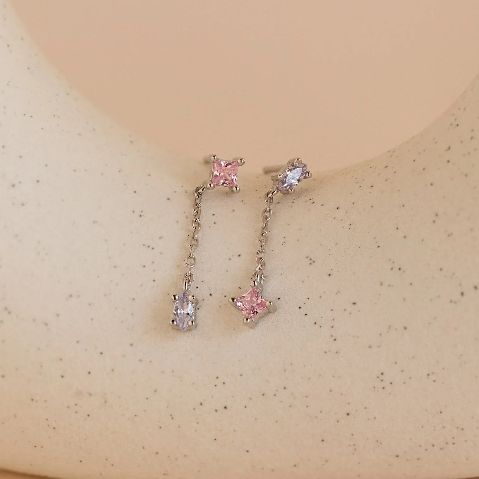 Mixed Crystal Drop Earrings - Image 7