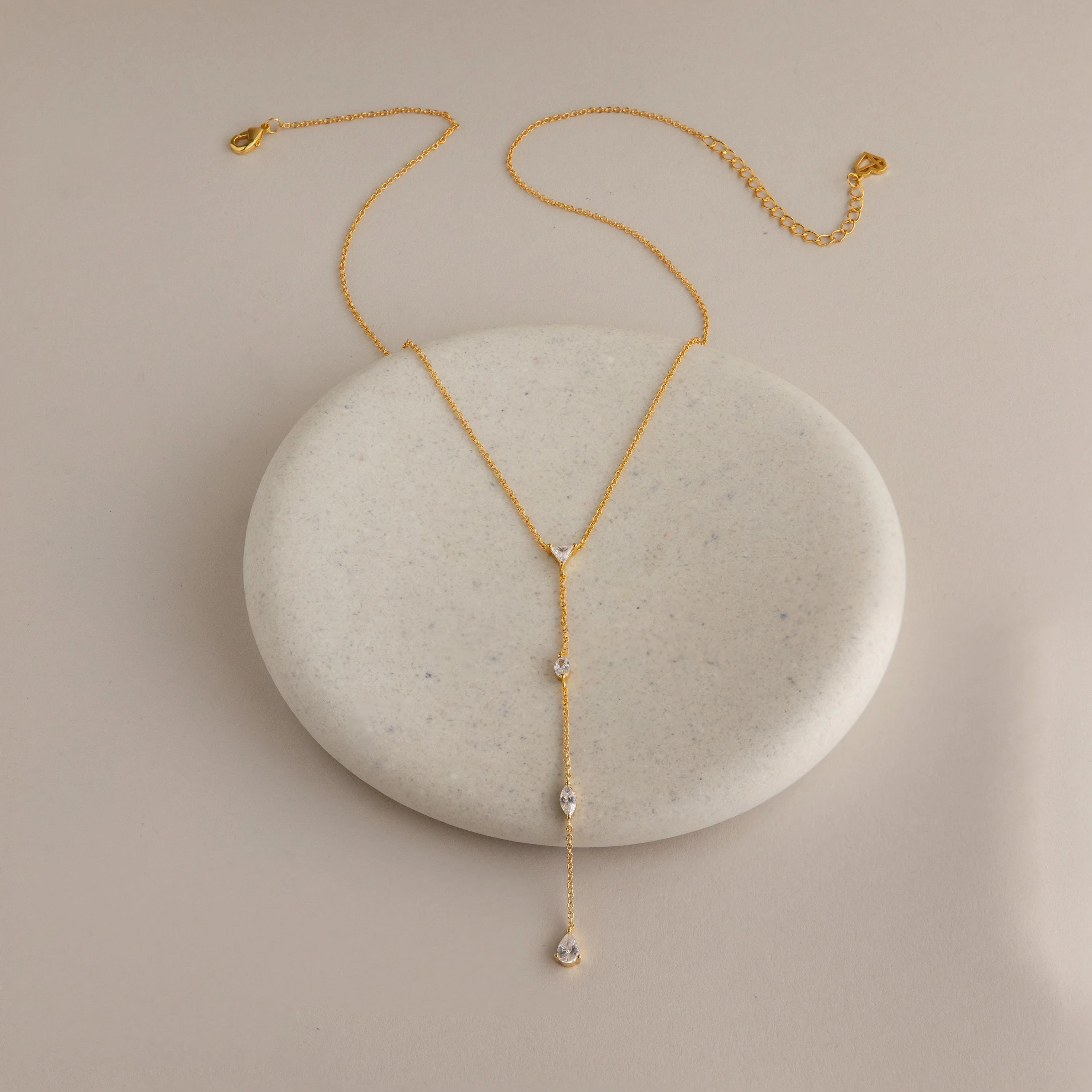 Mixed Diamond Lariat Necklace - Image 2
