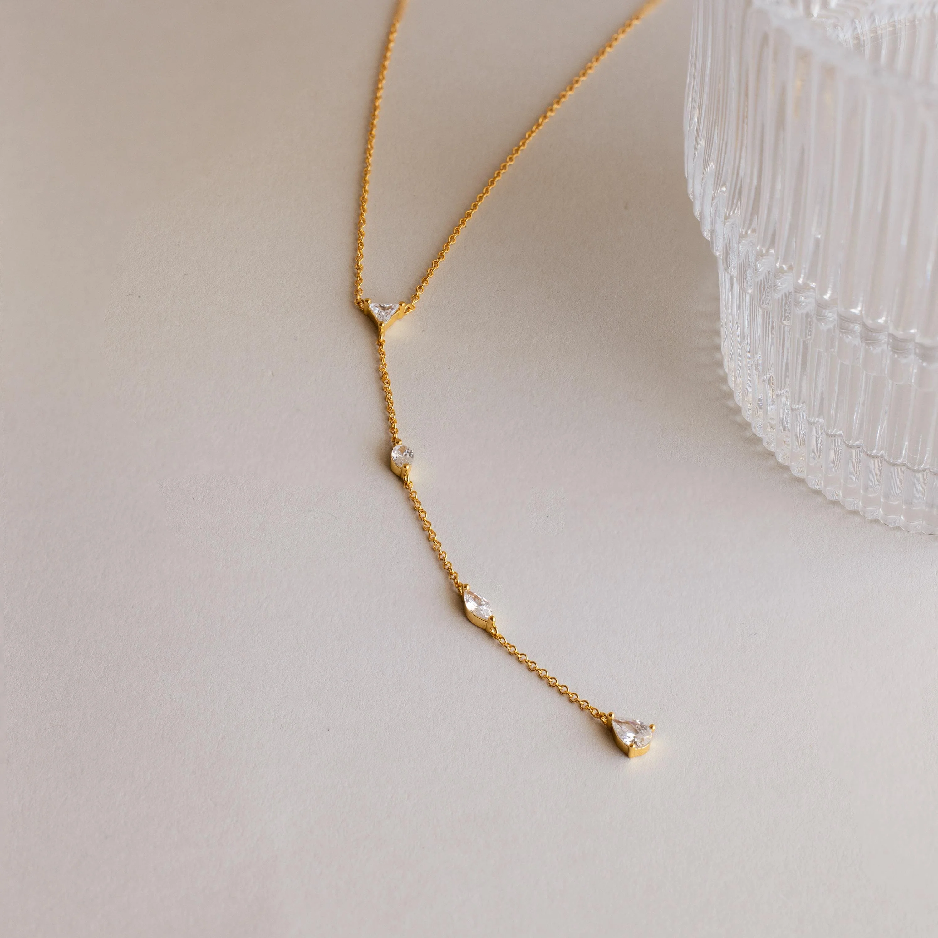 Mixed Diamond Lariat Necklace - Image 7