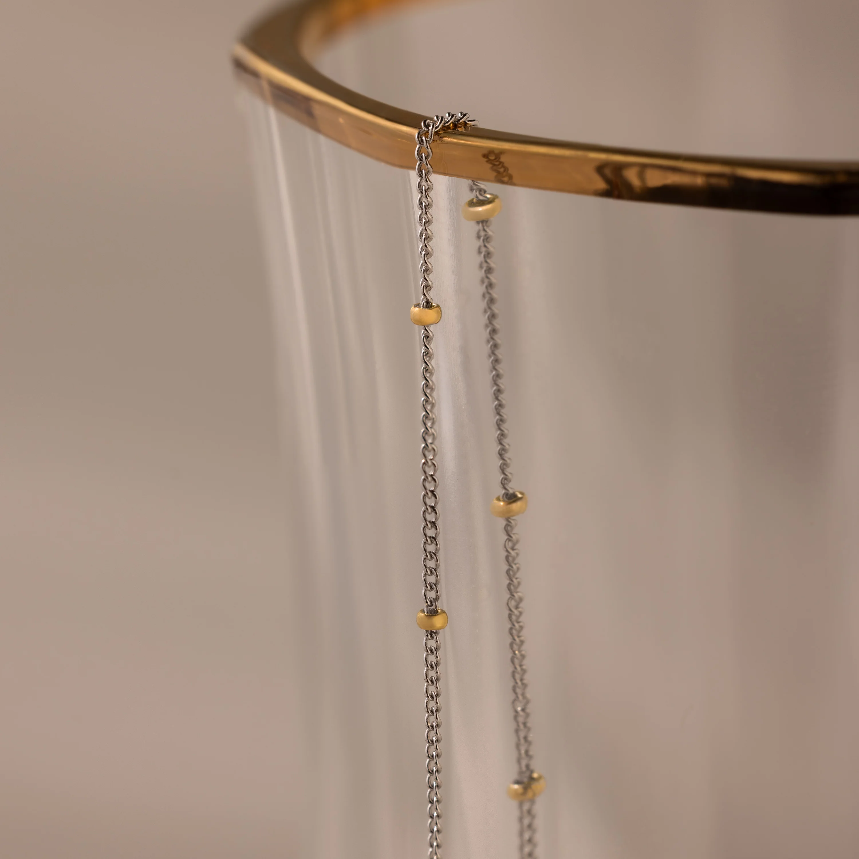Mixed Metal Beaded Necklace - Image 3