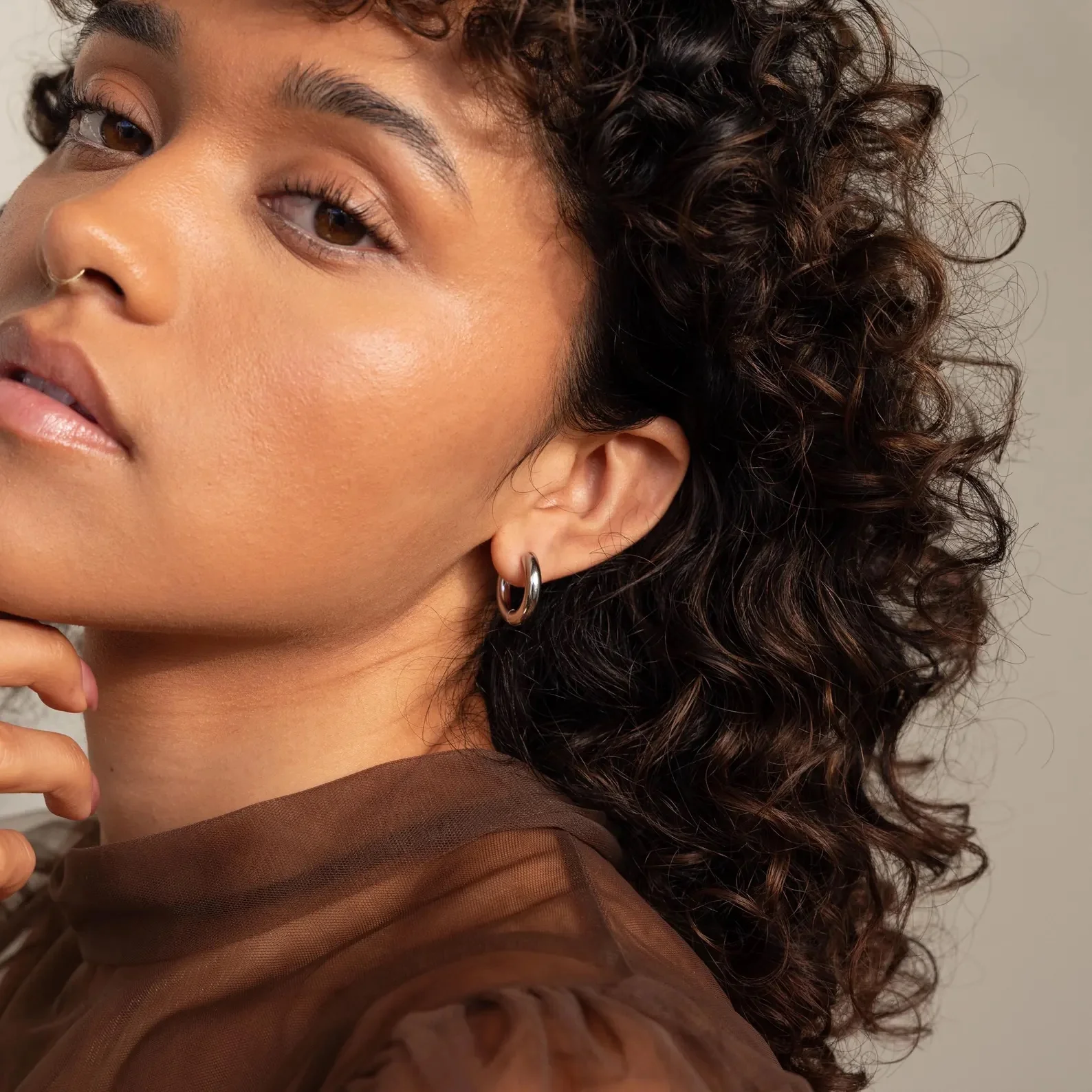 Mixed Metal Chunky Hoops - Image 4