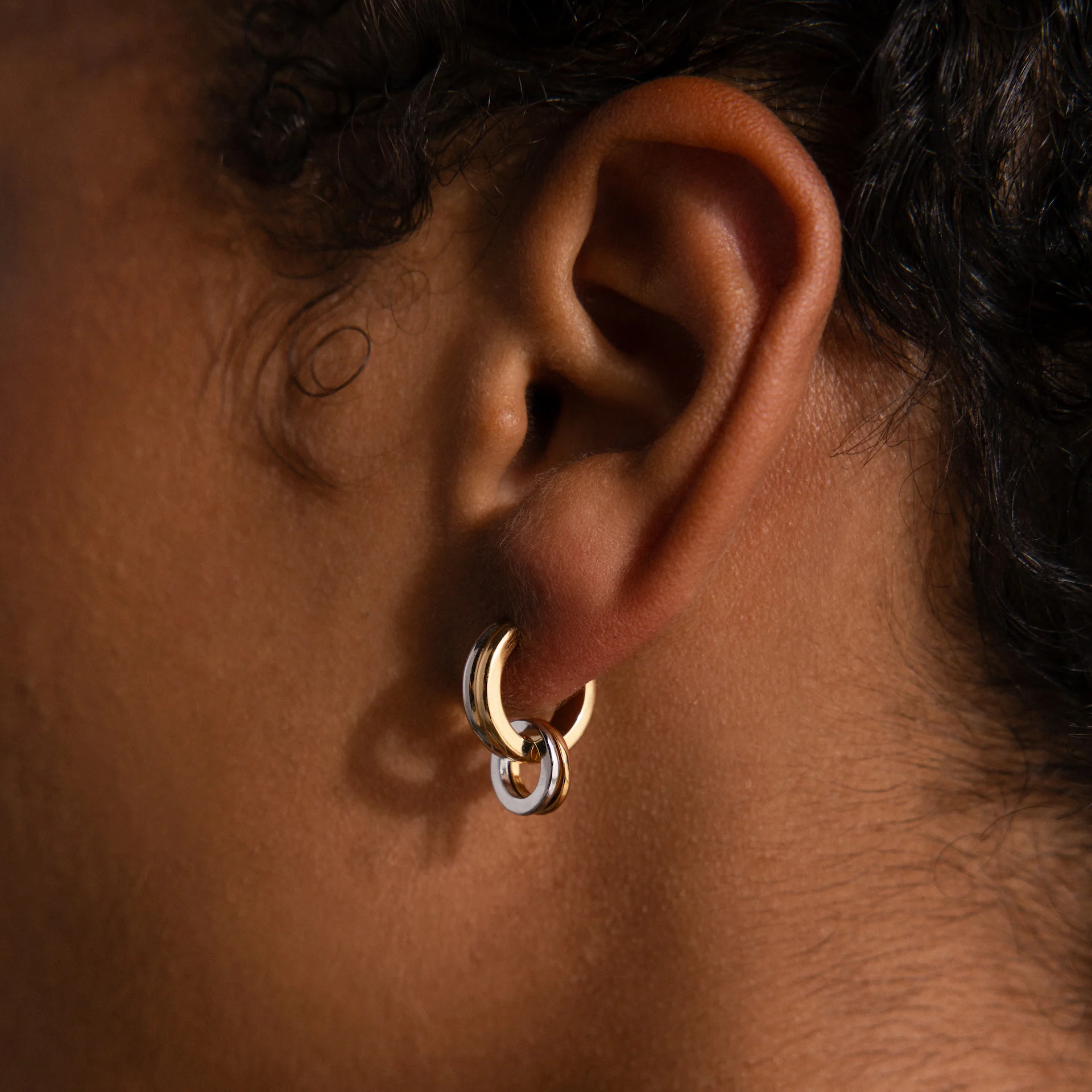 Mixed Metal Circle Hoops - Image 2