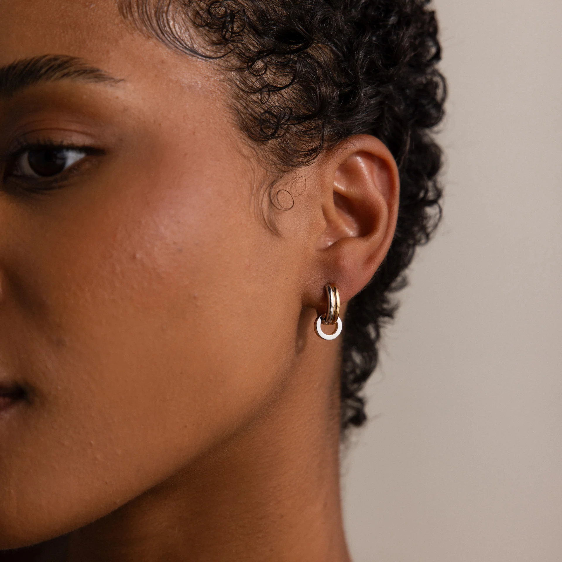 Mixed Metal Circle Hoops - Image 4