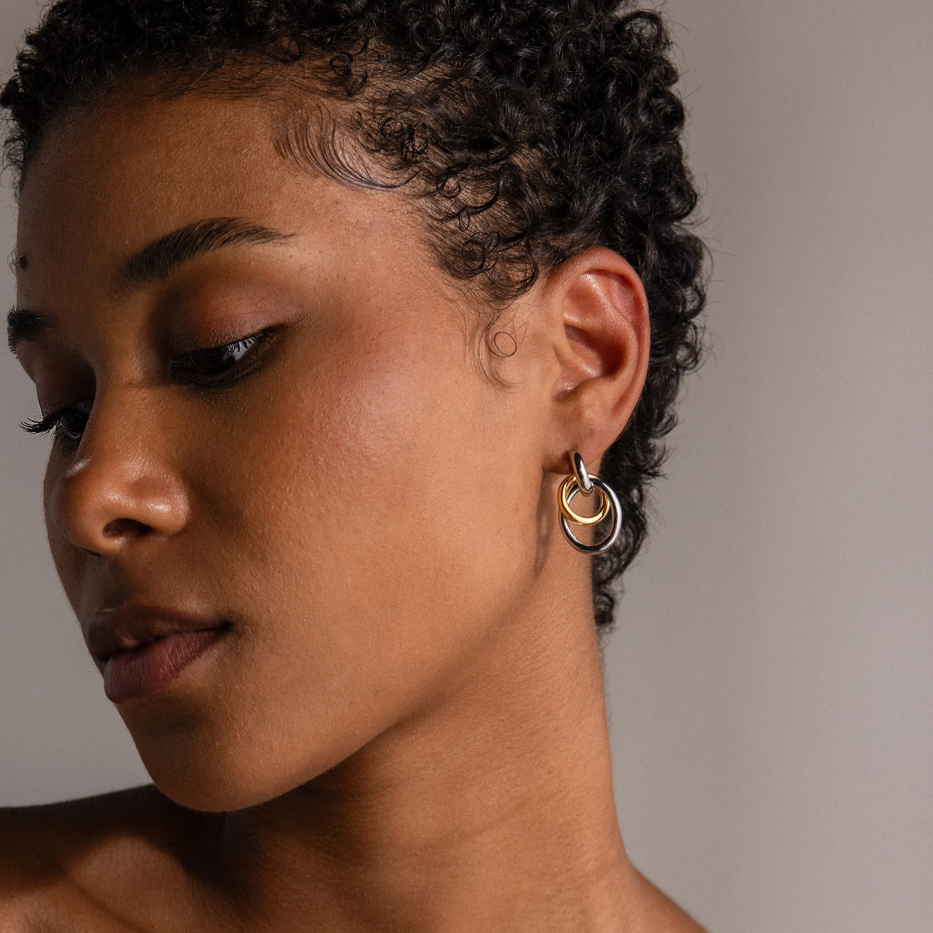 Mixed Metal Linked Earrings - Image 4