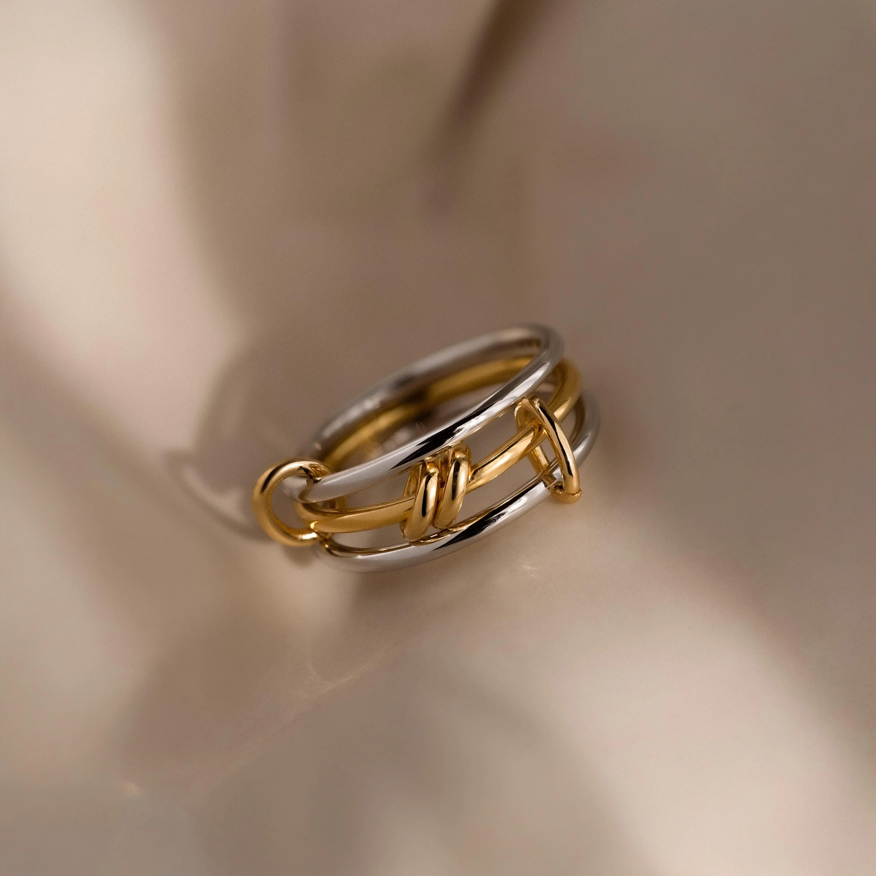 Mixed Metal Linked Ring Set - Image 3