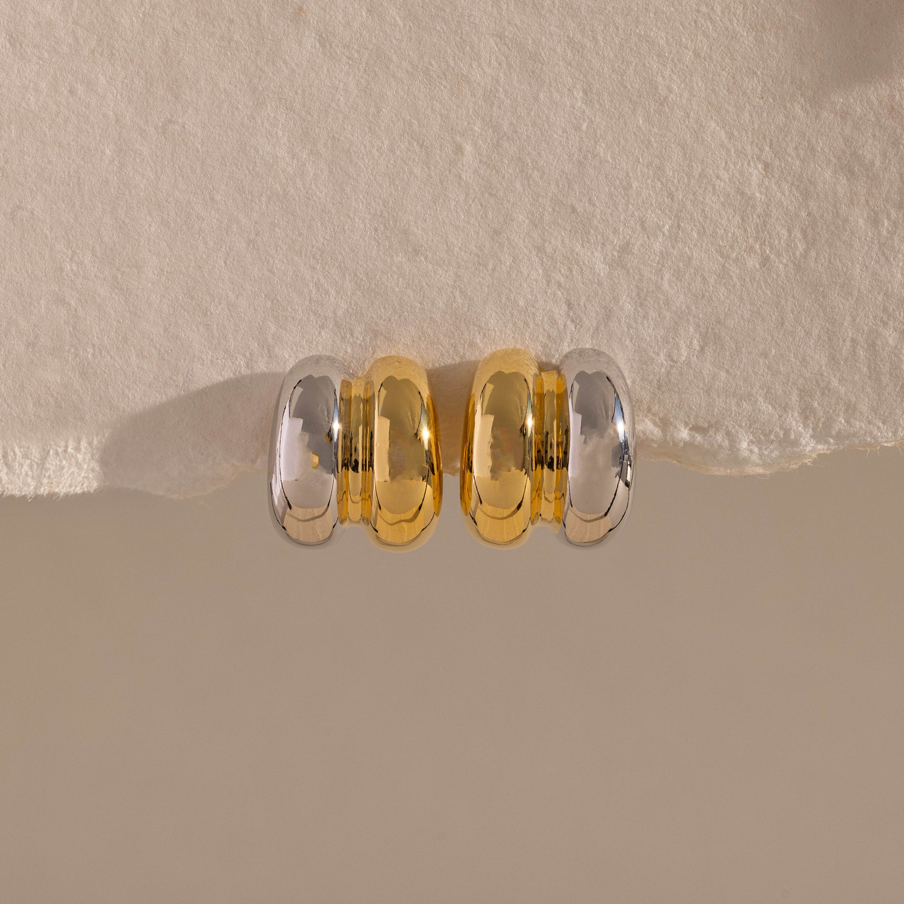 Mixed Metal Puff Studs - Image 3