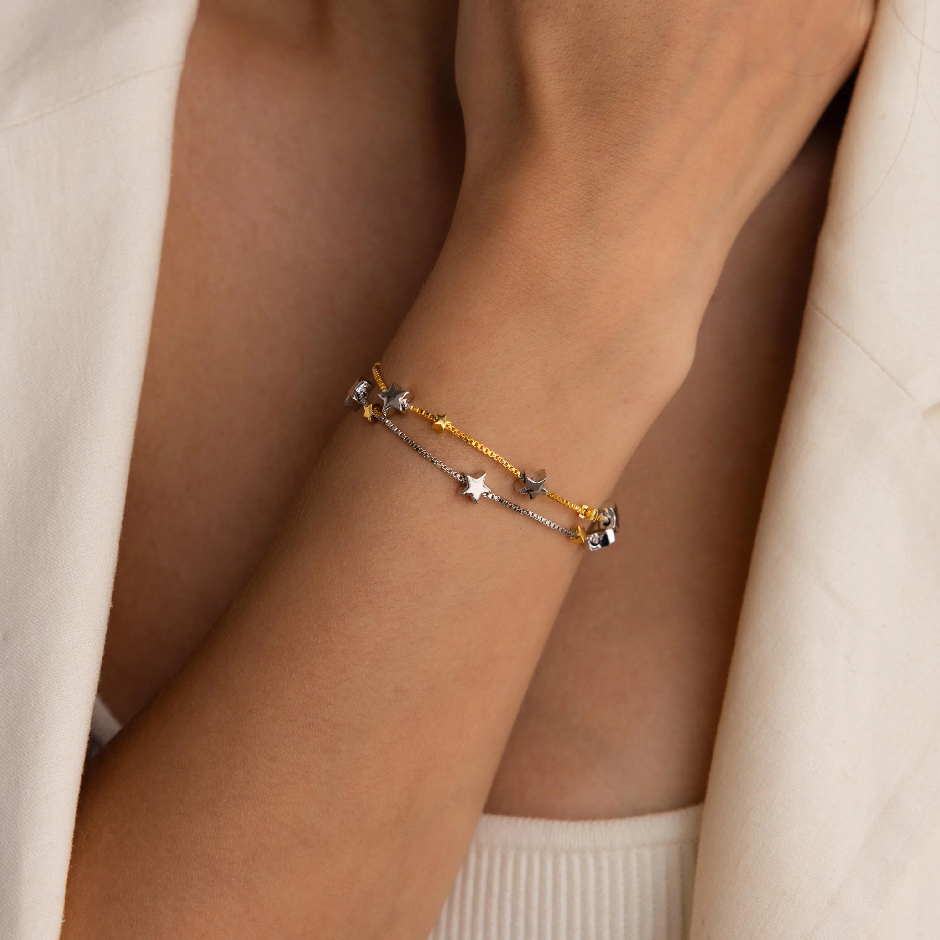 Mixed Metal Star Bracelet - Image 2