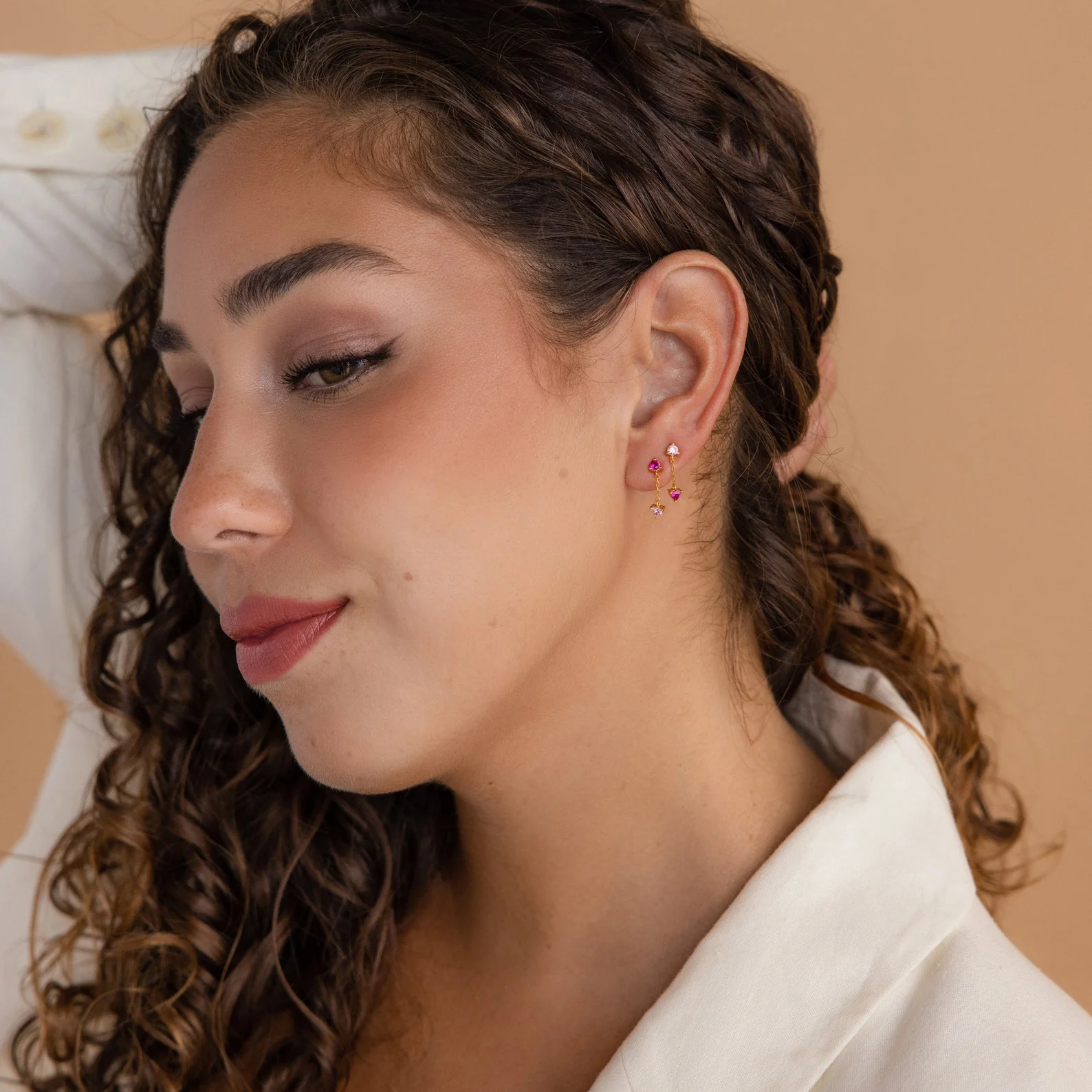 Mixed Pink Drop Earrings - Image 8