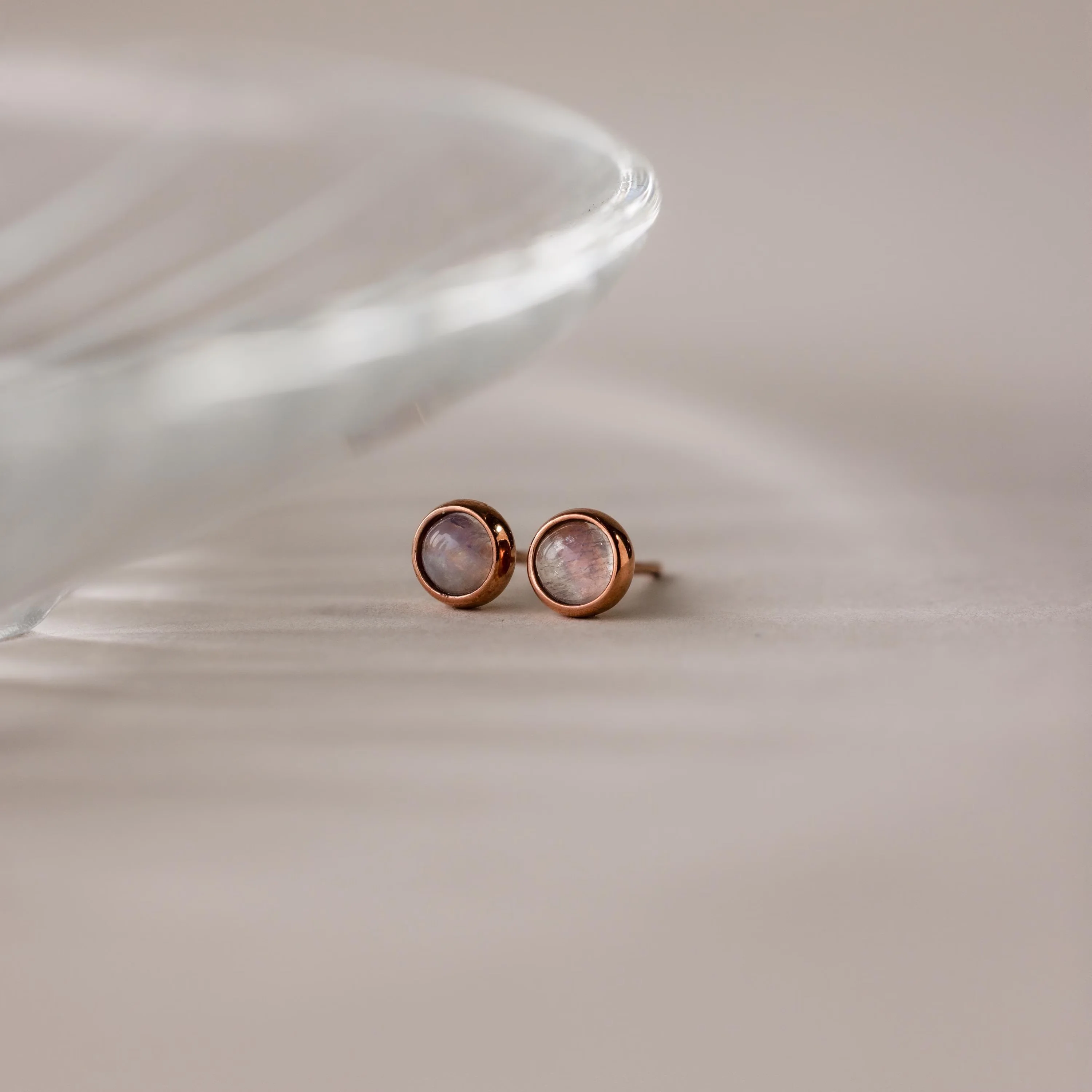 Moonstone Bezel Studs - Image 7