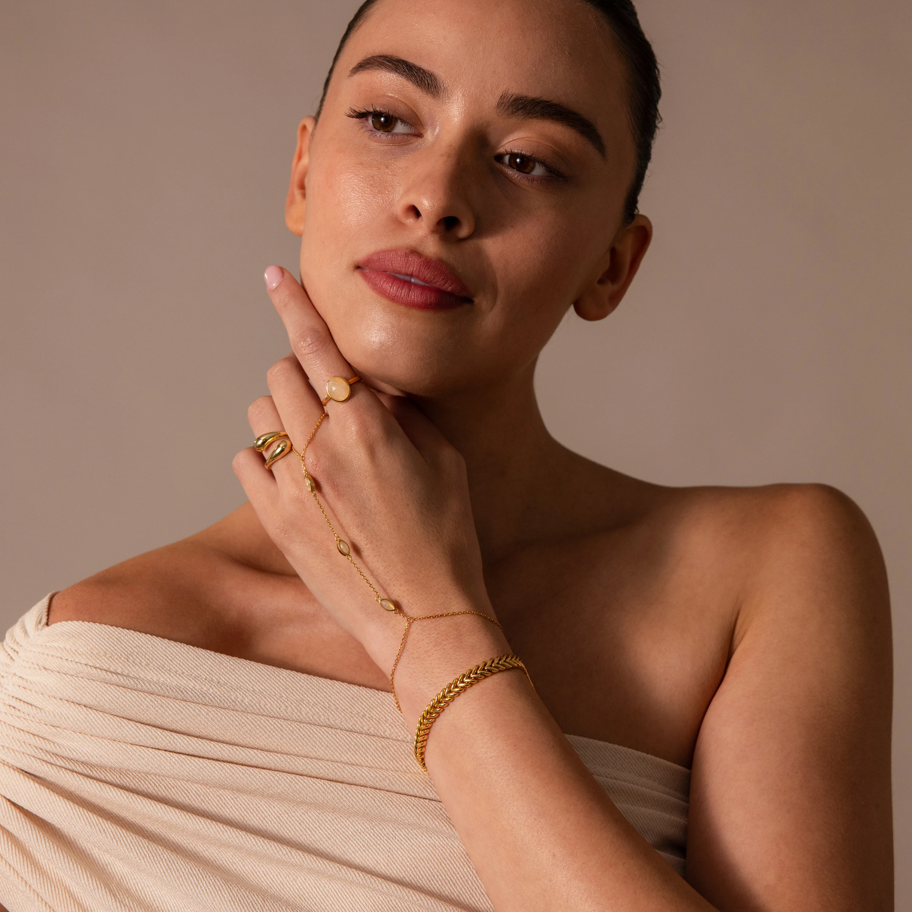 Moonstone Hand Chain Bracelet - Image 8