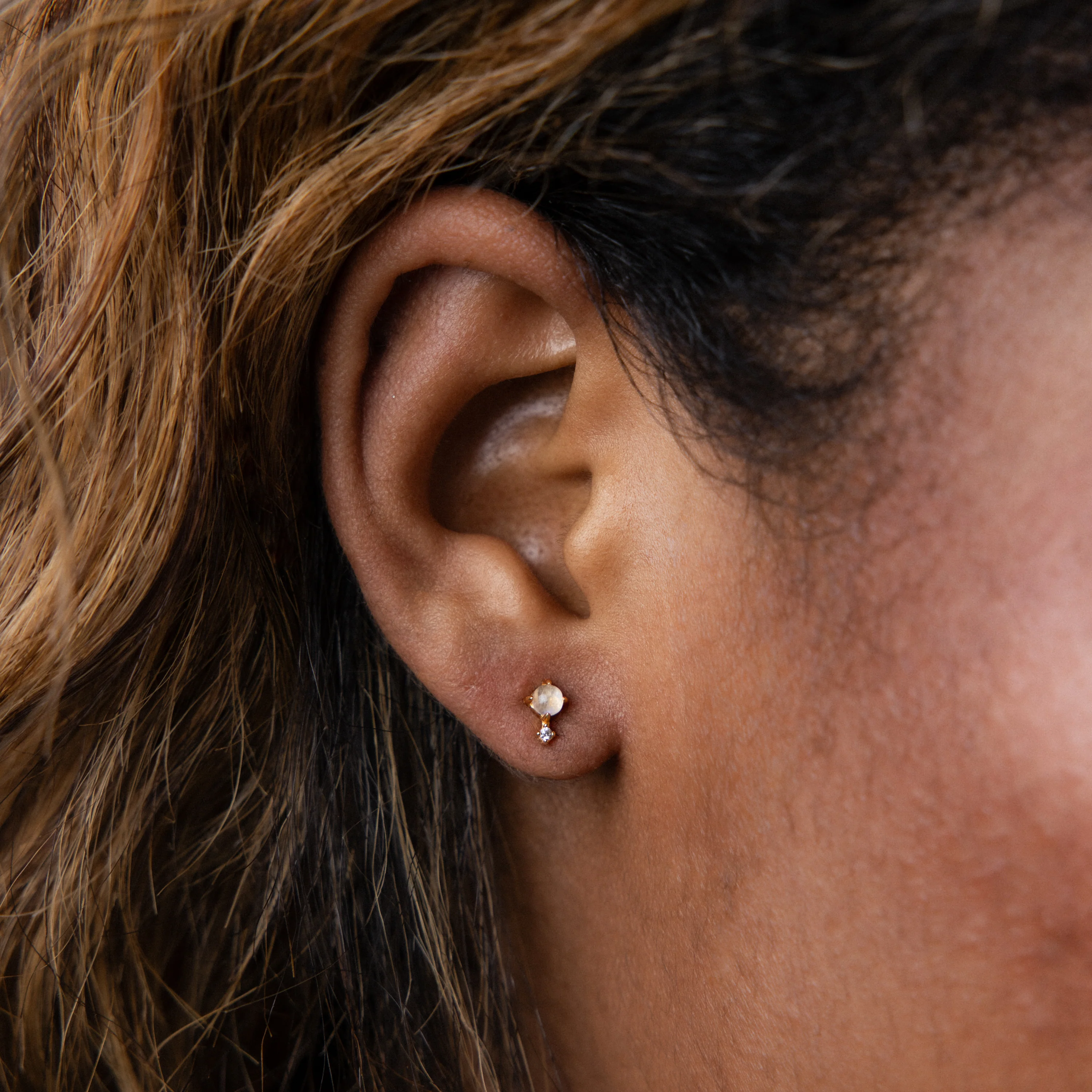 Moonstone Orbit Studs - Image 3