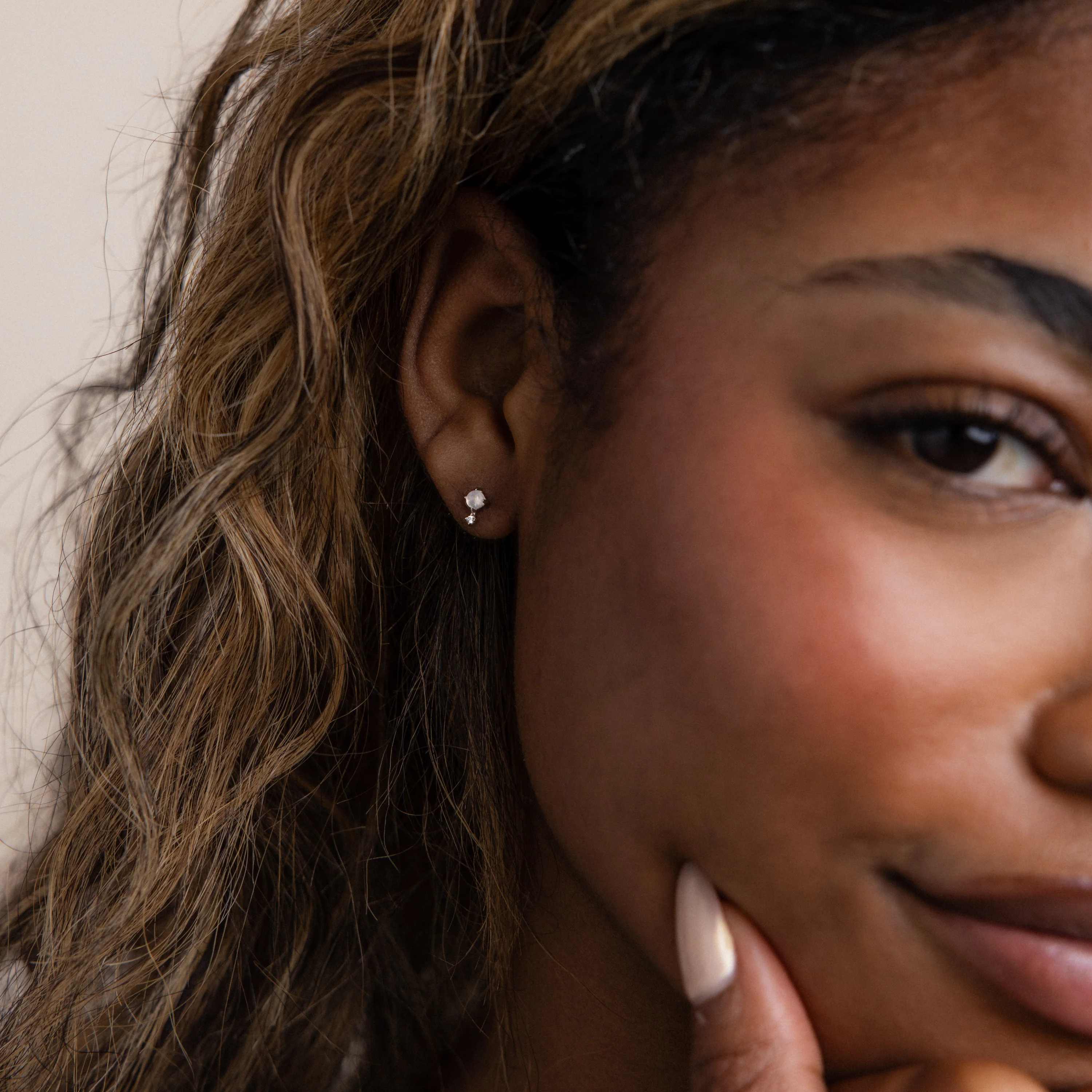 Moonstone Orbit Studs - Image 5
