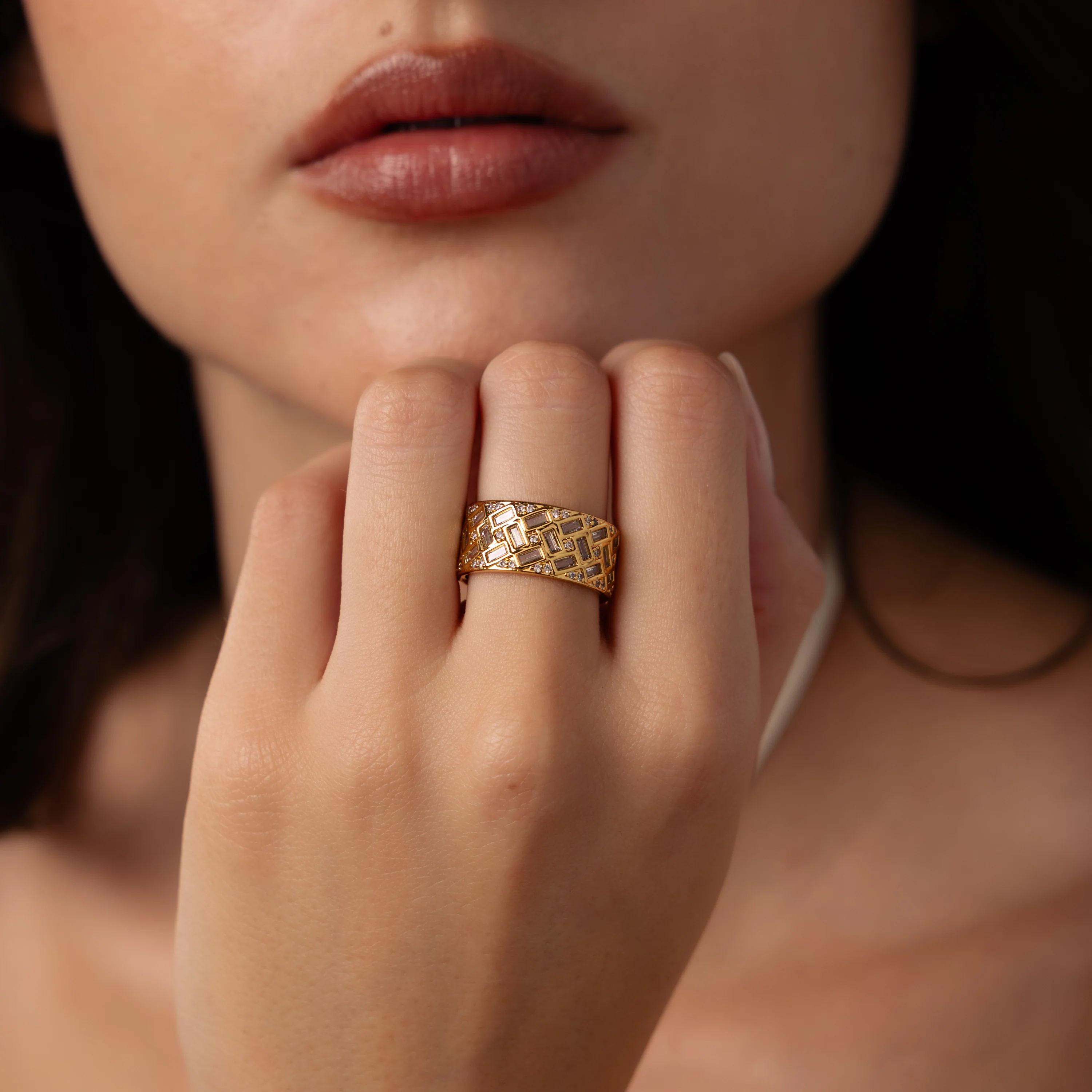 Mosaic Diamond Baguette Ring - Image 2
